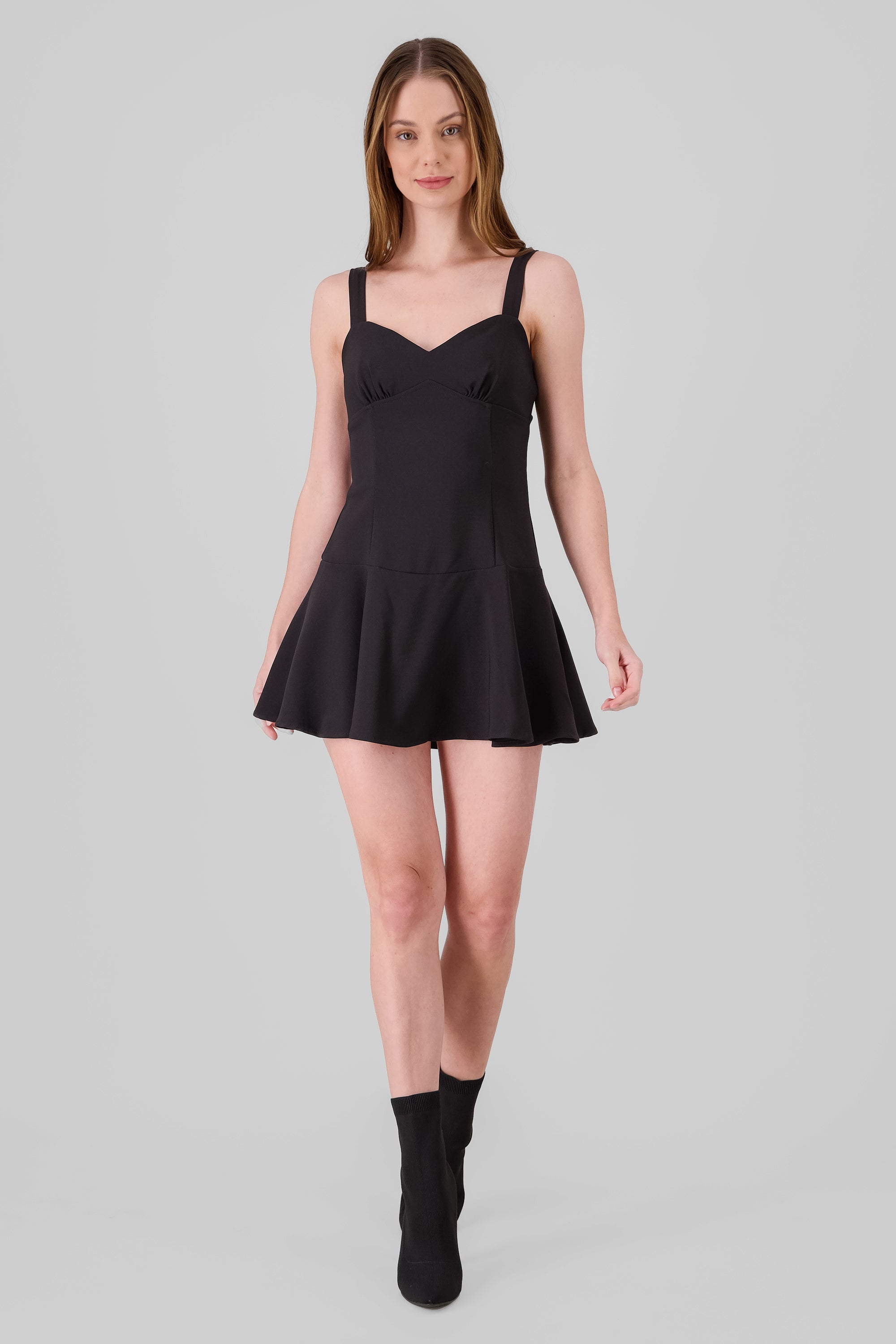 Solid Mini Dress BLACK