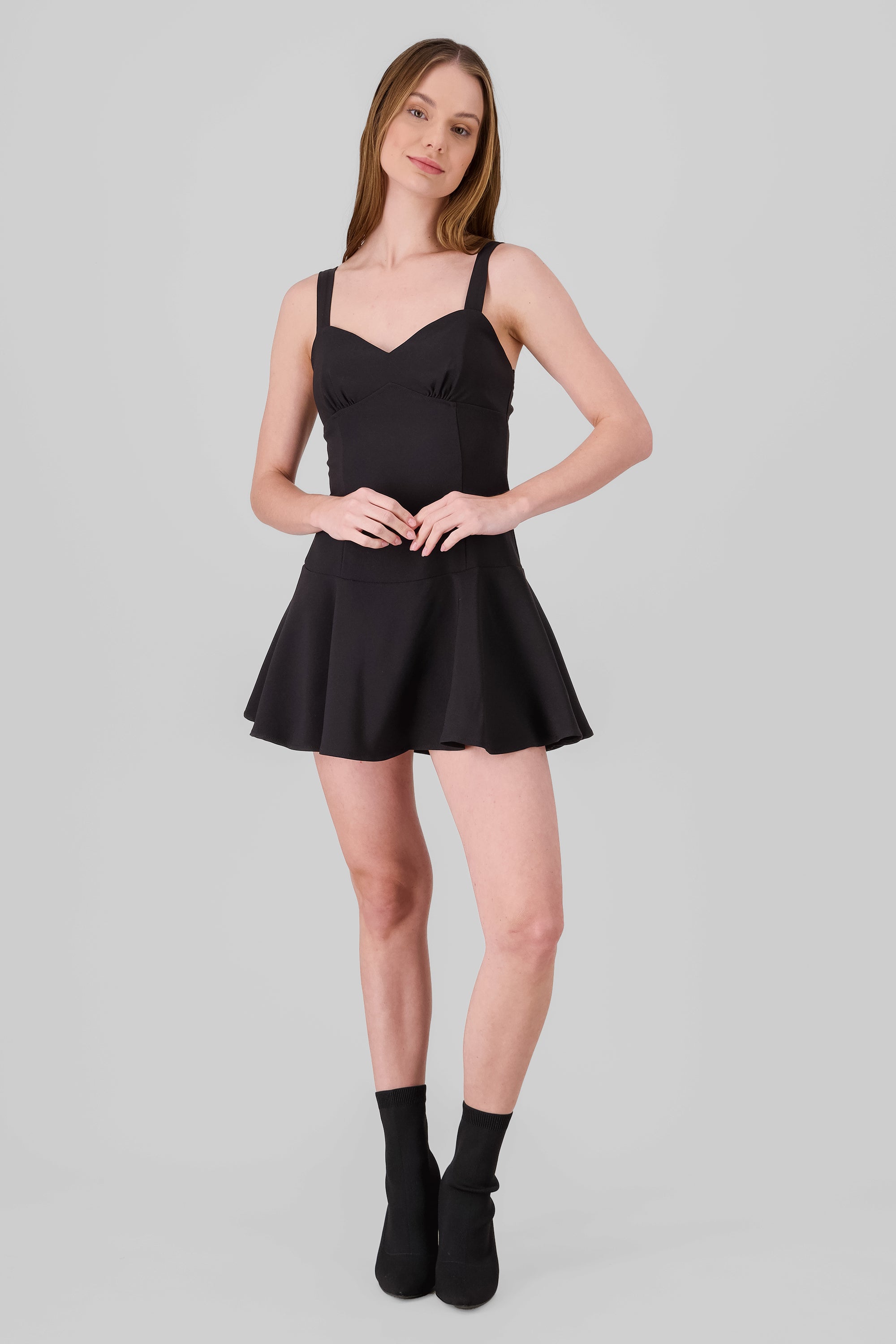 Solid Mini Dress BLACK