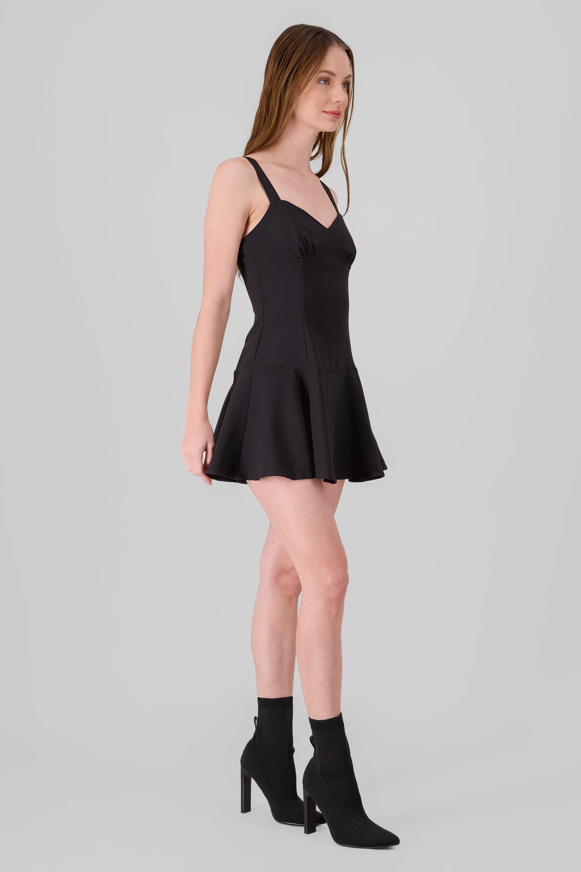 Solid Mini Dress BLACK