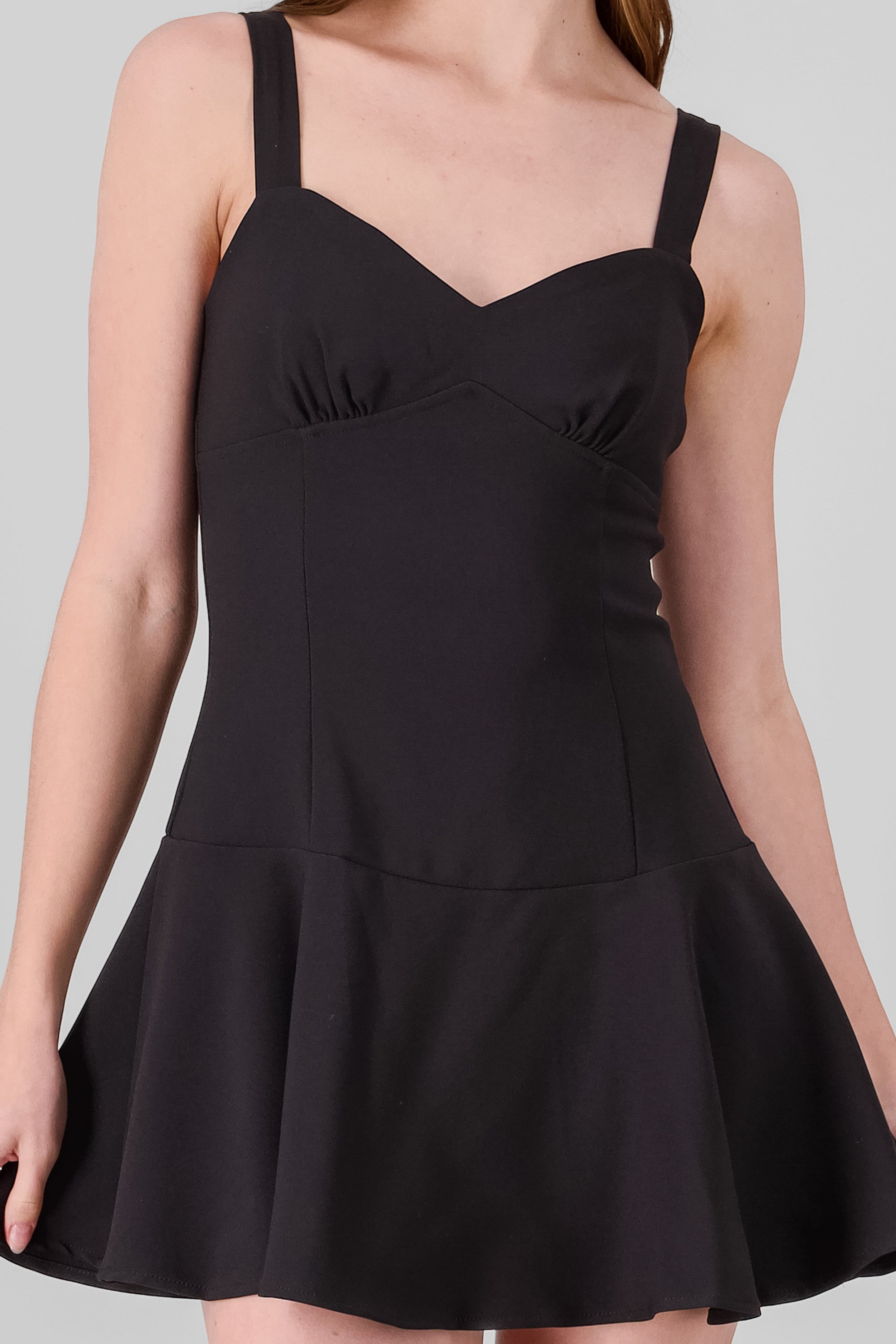 Solid Mini Dress BLACK