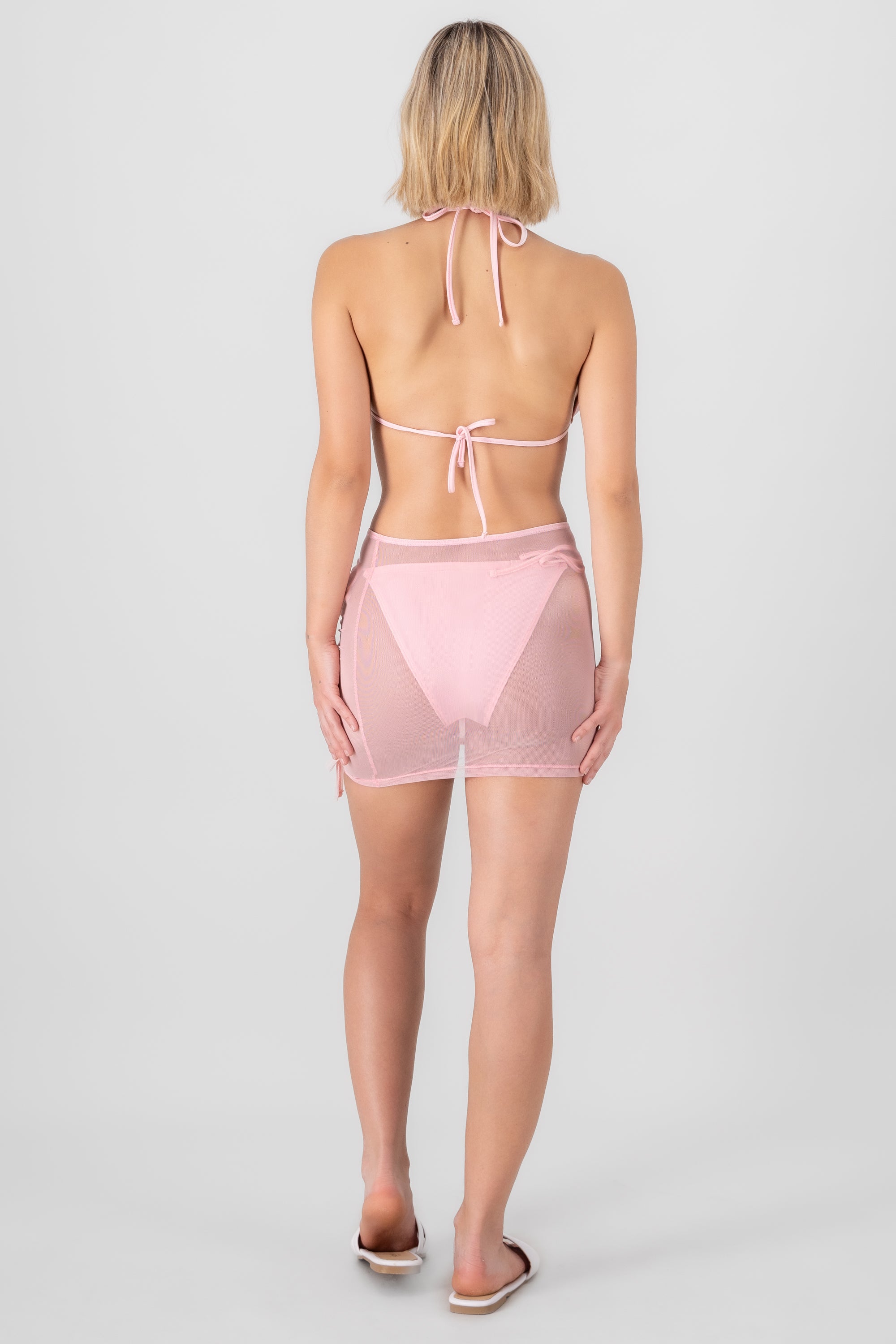 3 Piece Ruched Bikini PASTEL PINK