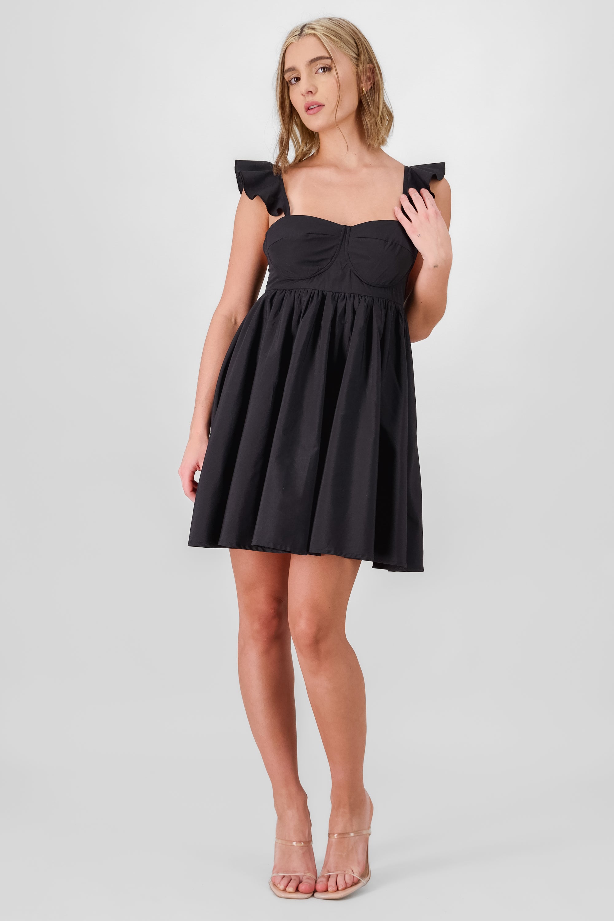 Strap Detail Mini Dress BLACK