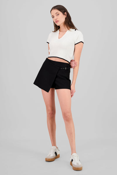 Belt Detail Skort BLACK