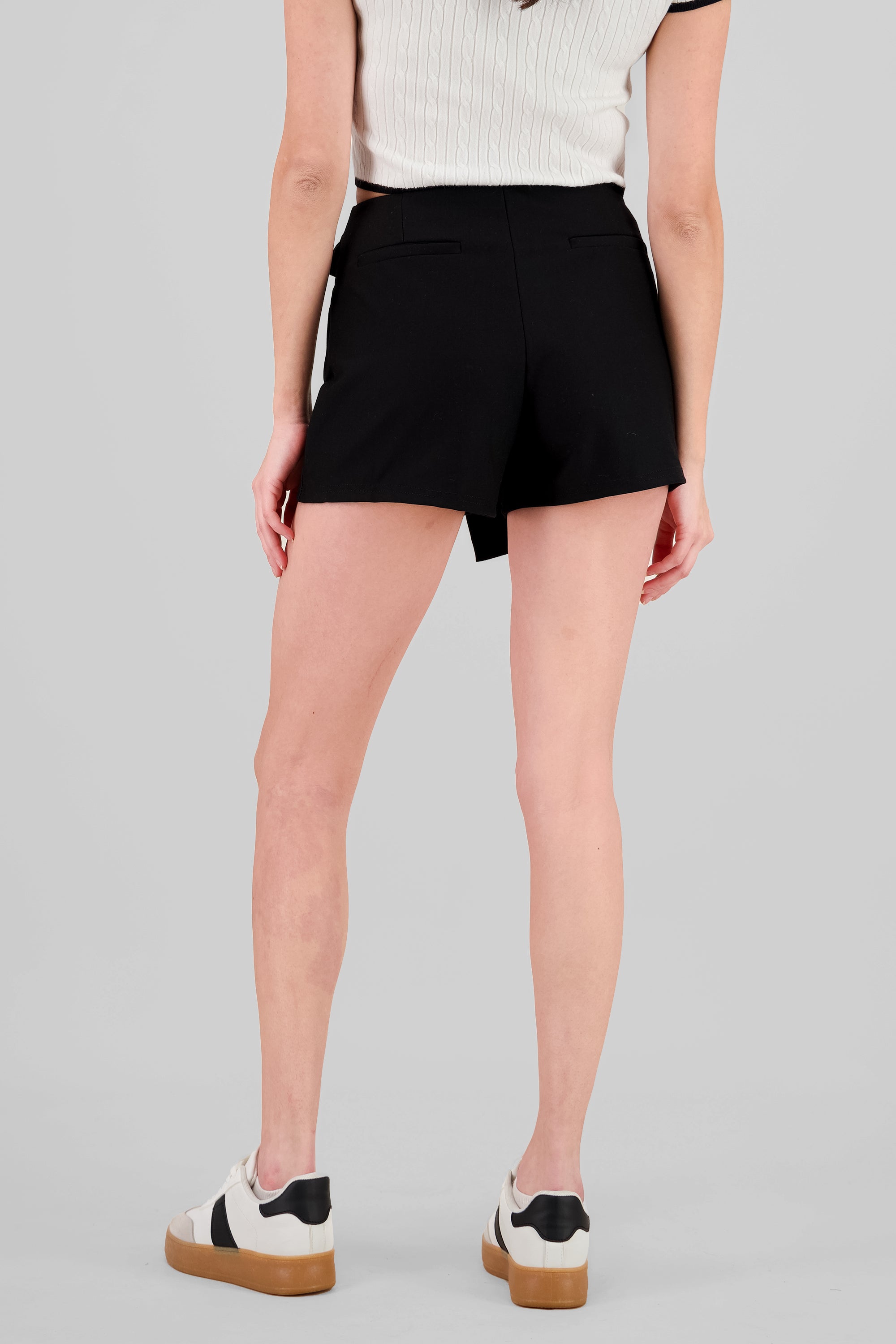 Belt Detail Skort BLACK