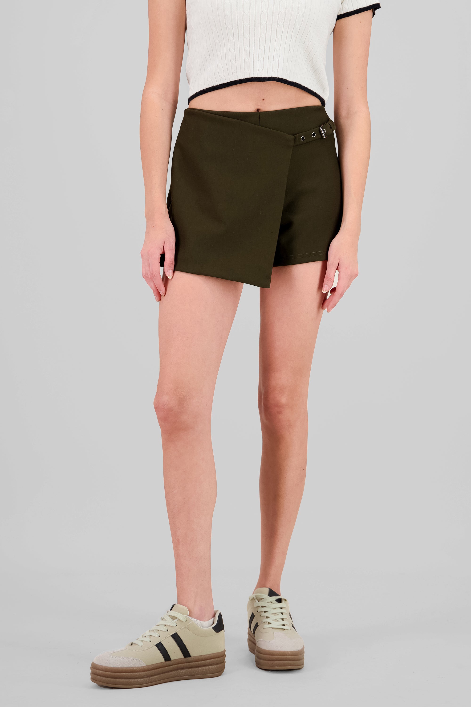 Belt Detail Skort OLIVE