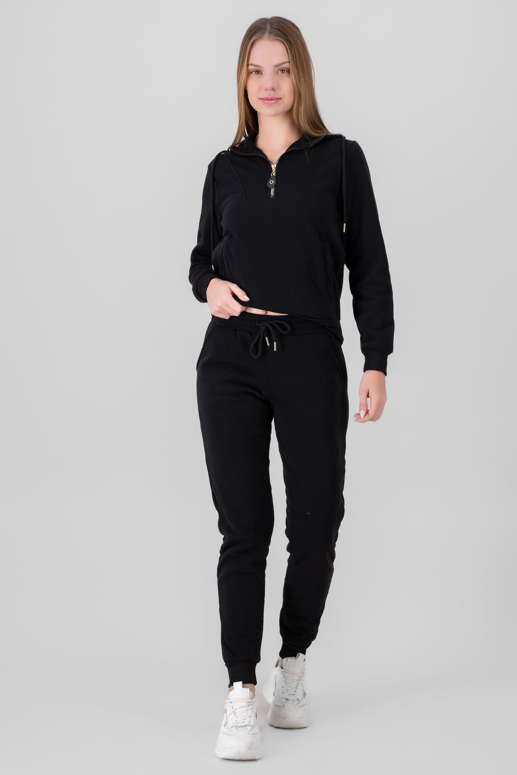 Solid Jogger Pants With Pockets BLACK