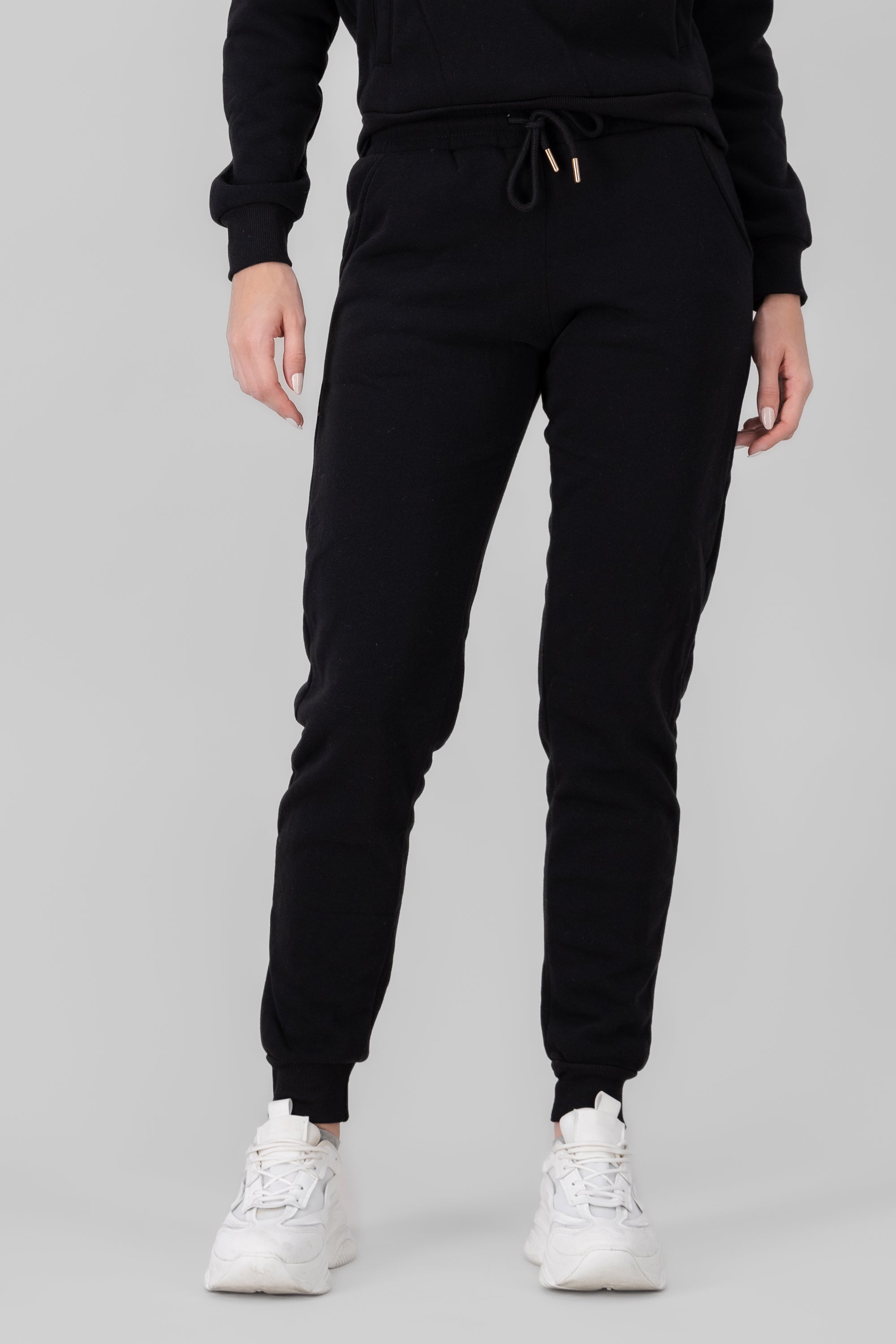 Solid Jogger Pants With Pockets BLACK