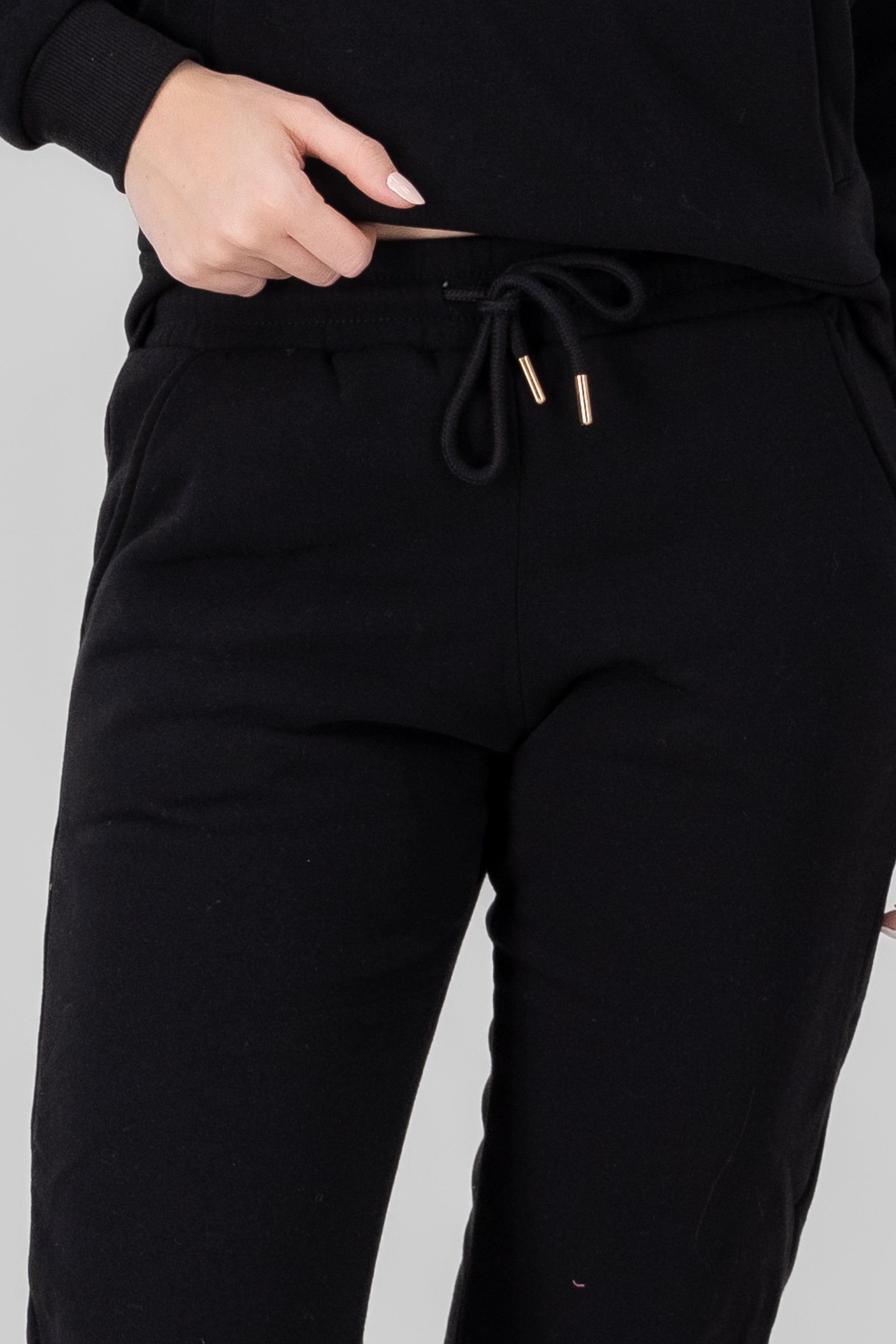 Solid Jogger Pants With Pockets BLACK