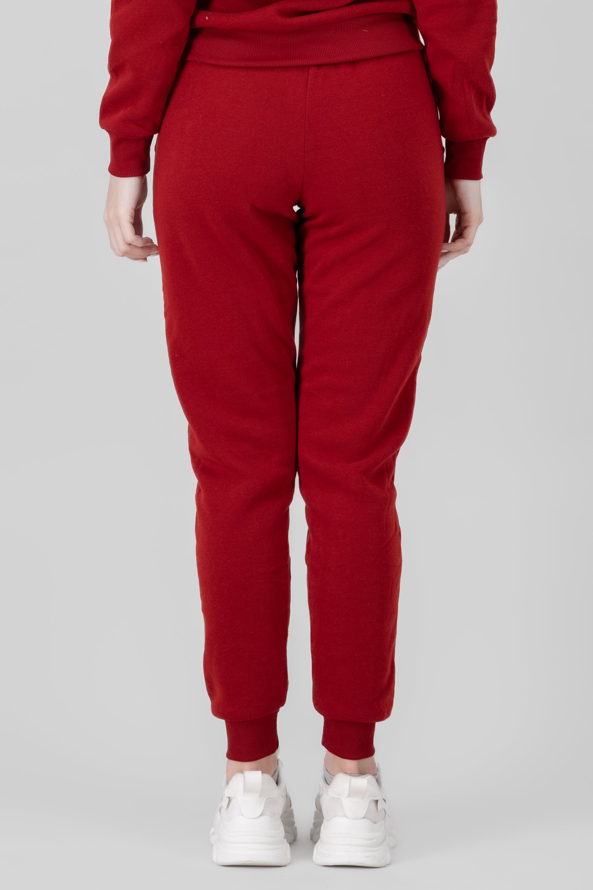 Solid Jogger Pants With Pockets BURNT RED