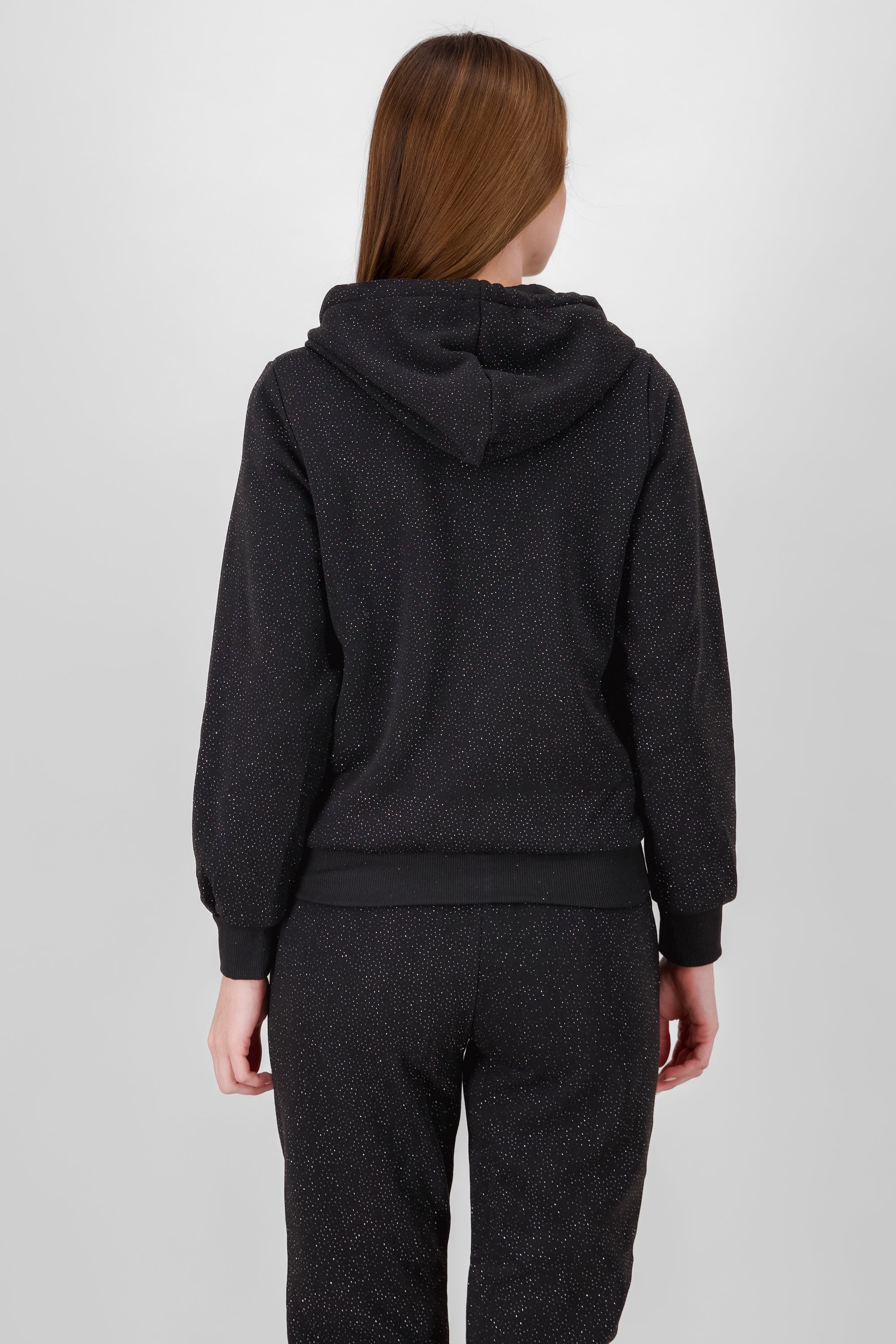 Hoodie with Contrast Drawstring Detail BLACK