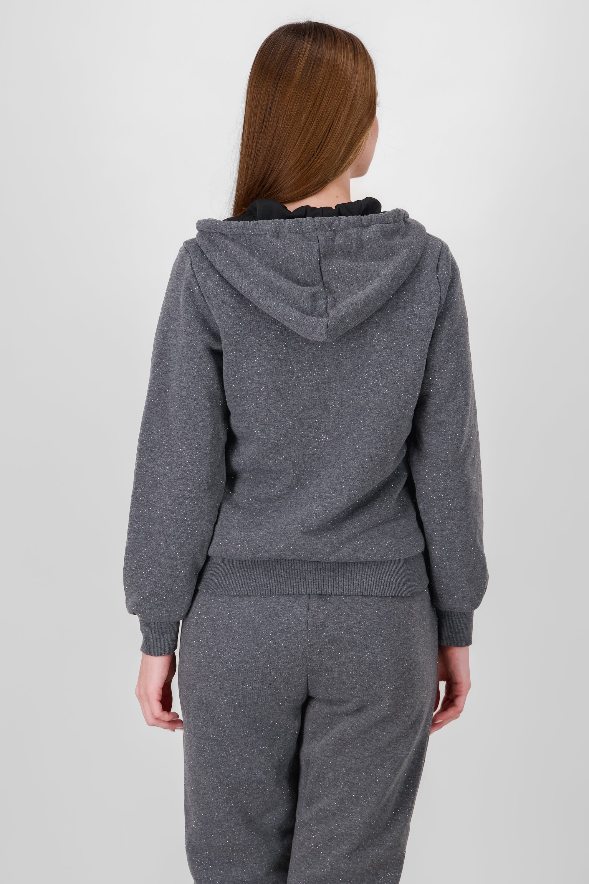 Hoodie with Contrast Drawstring Detail DARK GRAY