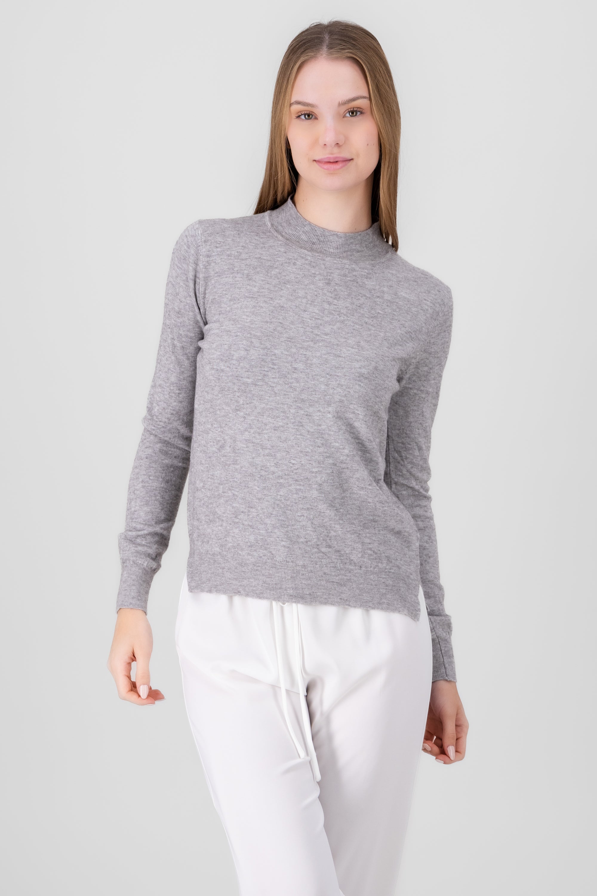 Solid Knit Sweater GRAY