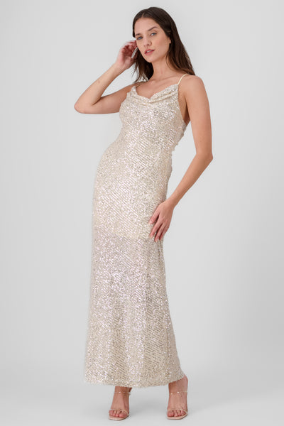 Sequin Maxi Dress GOLD