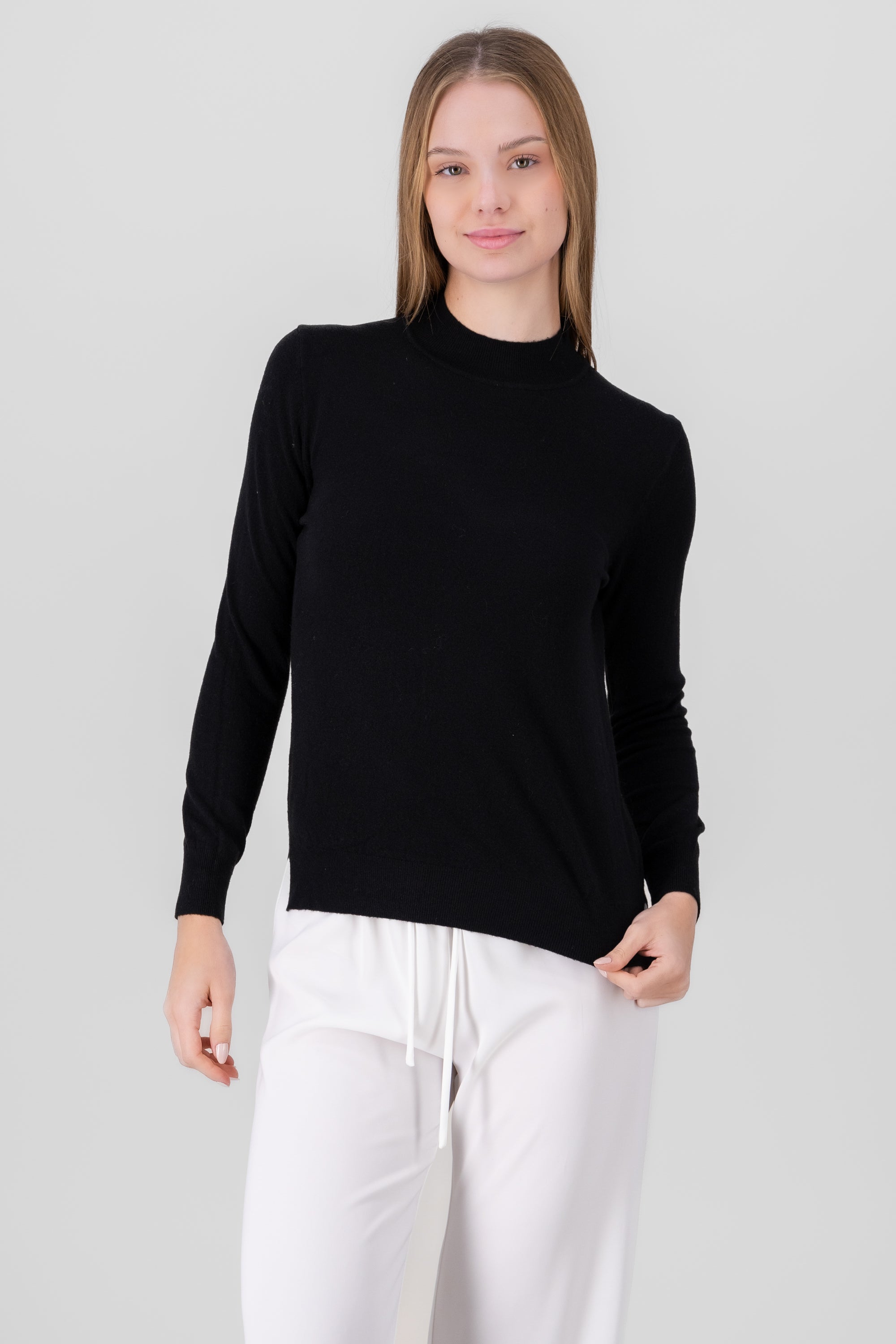 Soft Long Sleeve Sweater BLACK