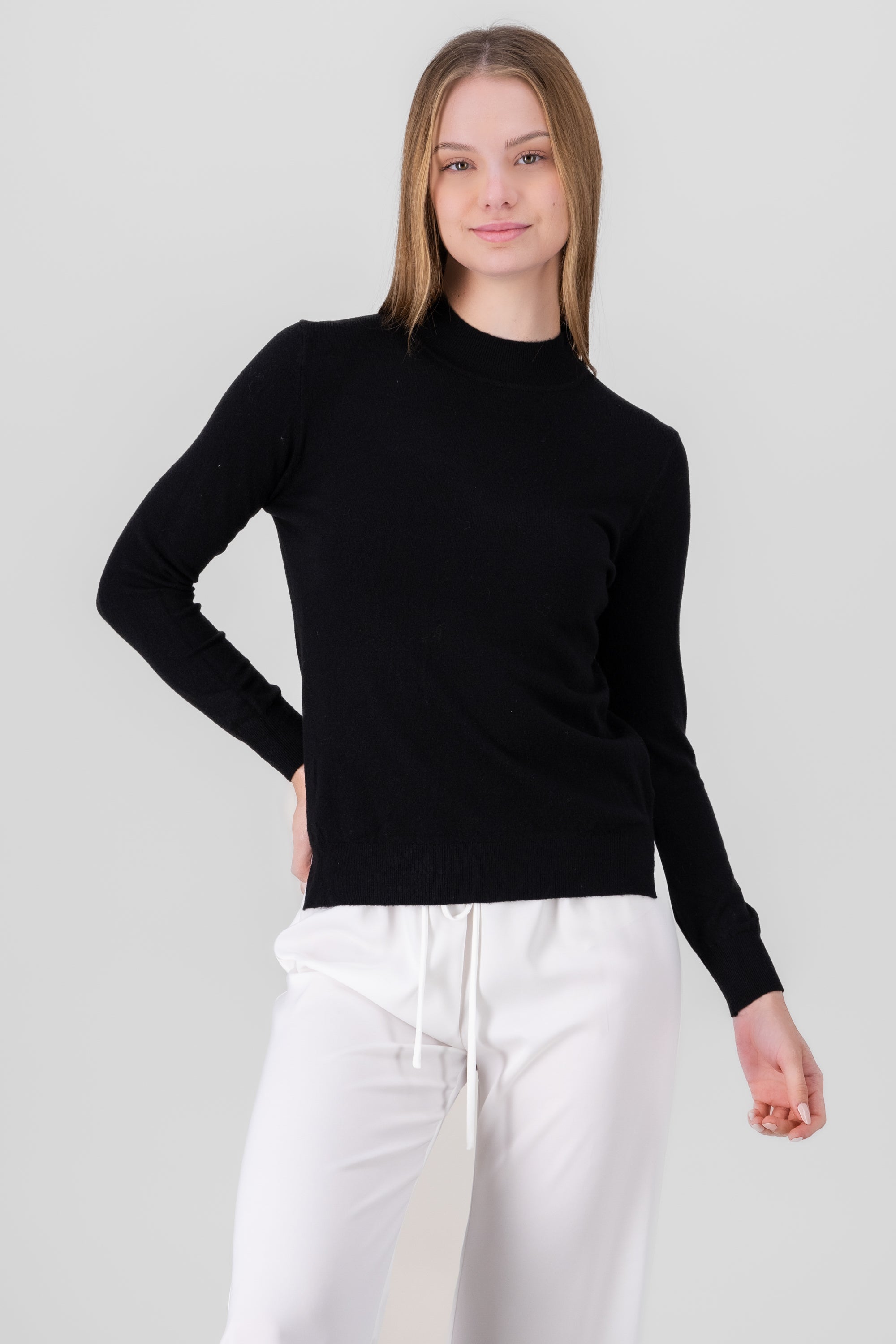 Soft Long Sleeve Sweater BLACK