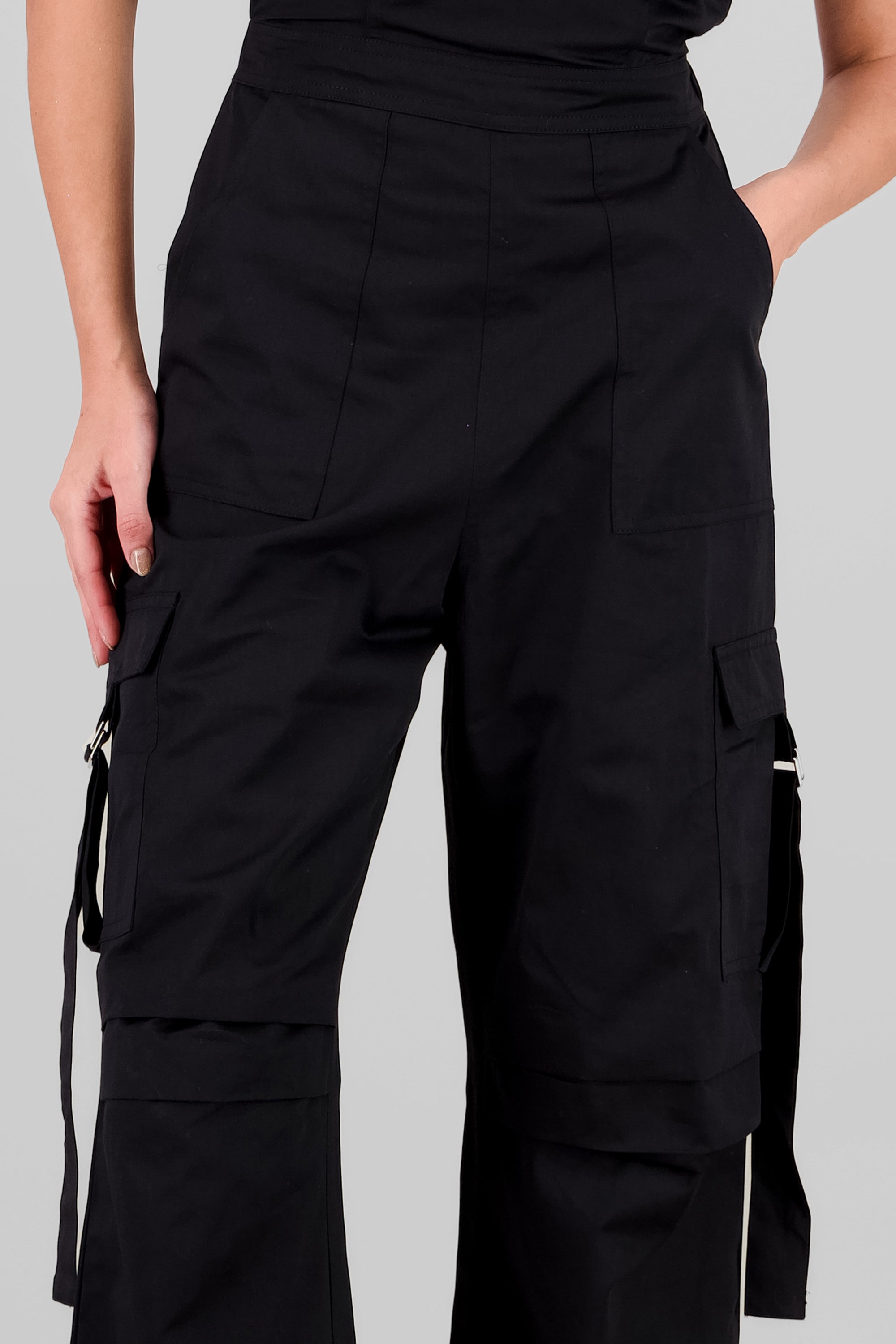 Strapless Cargo Jumpsuit BLACK