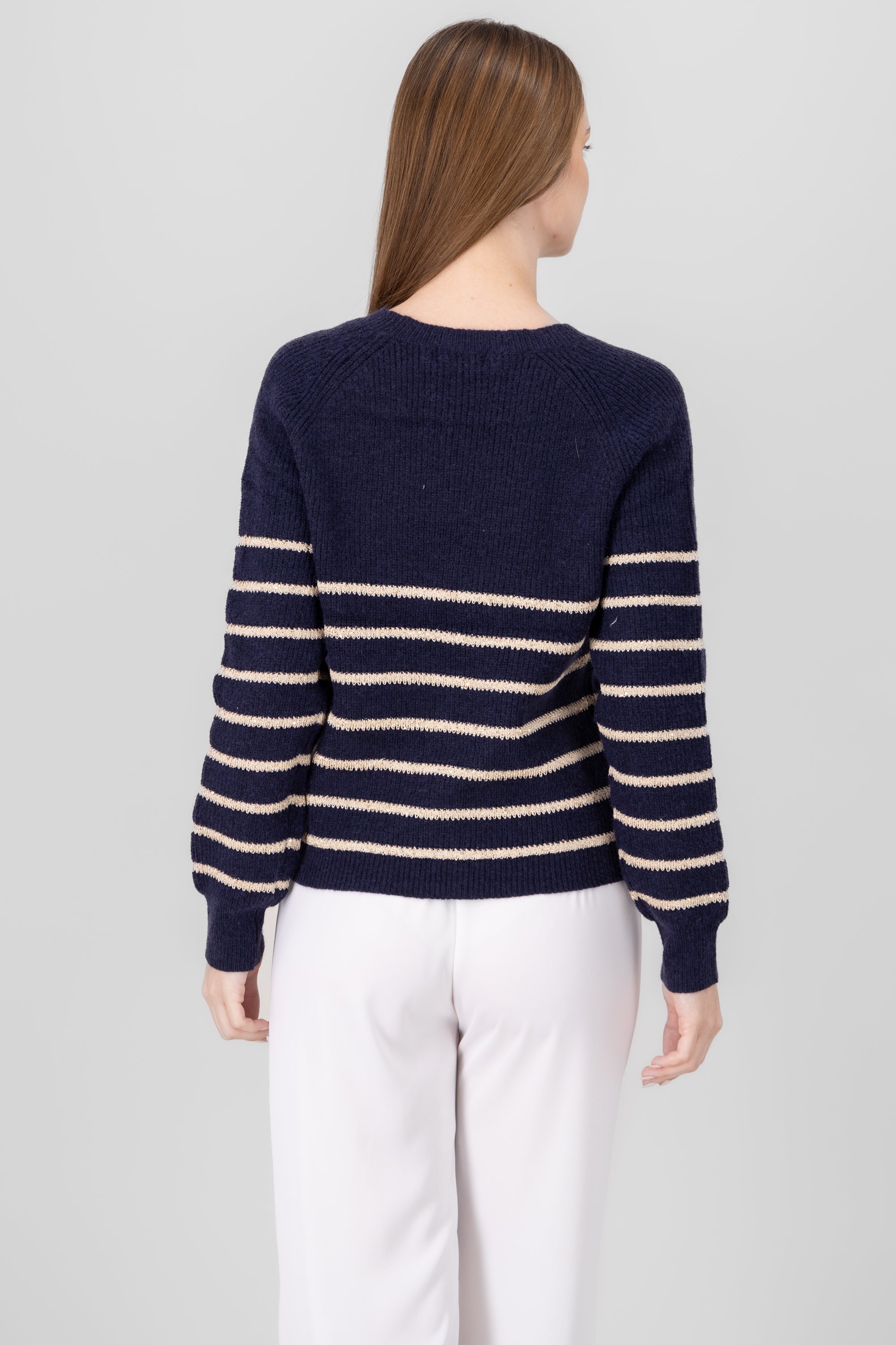 Striped Sweater with sparkles NAVY COMBO