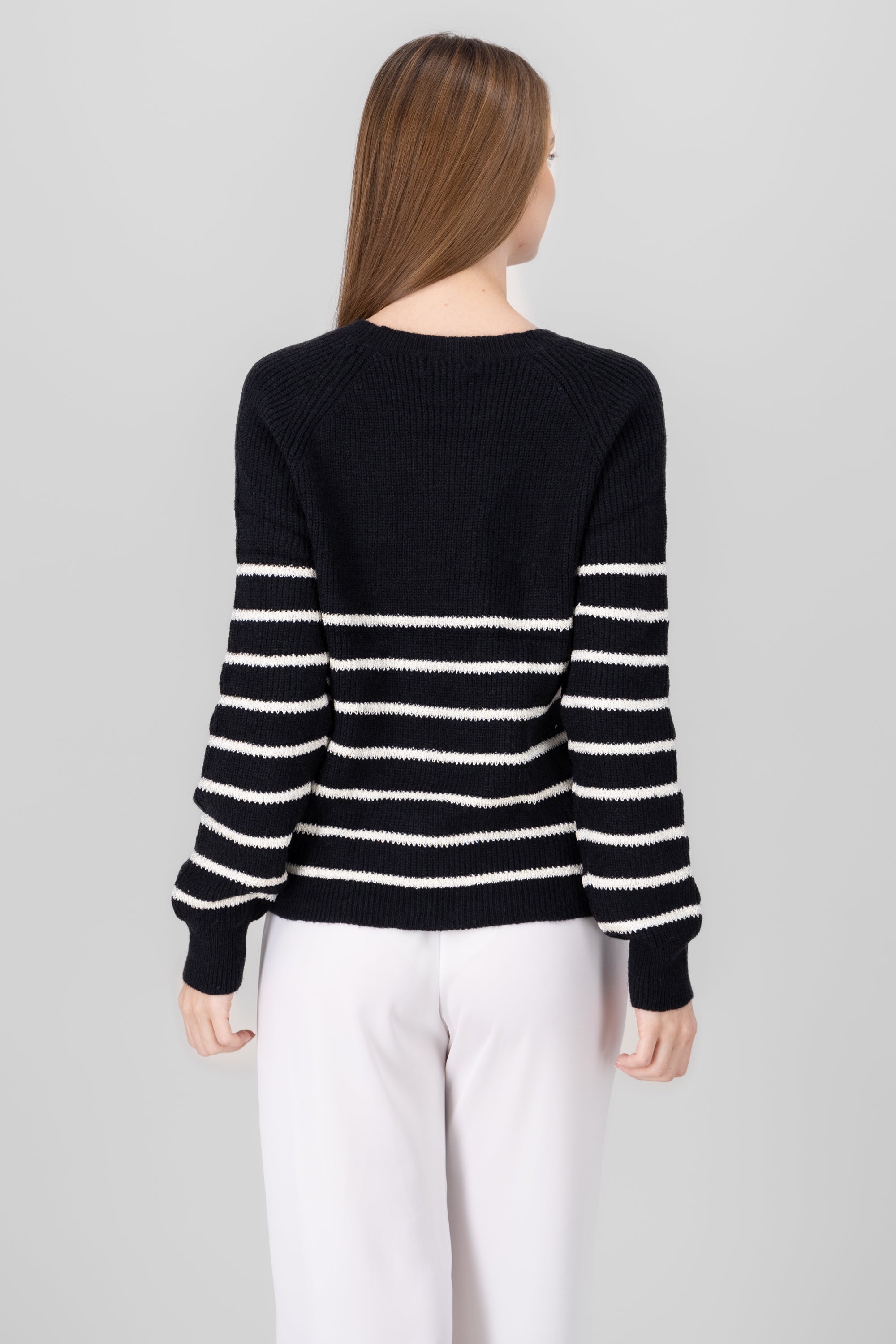 Striped Sweater with sparkles BLACK COMBO