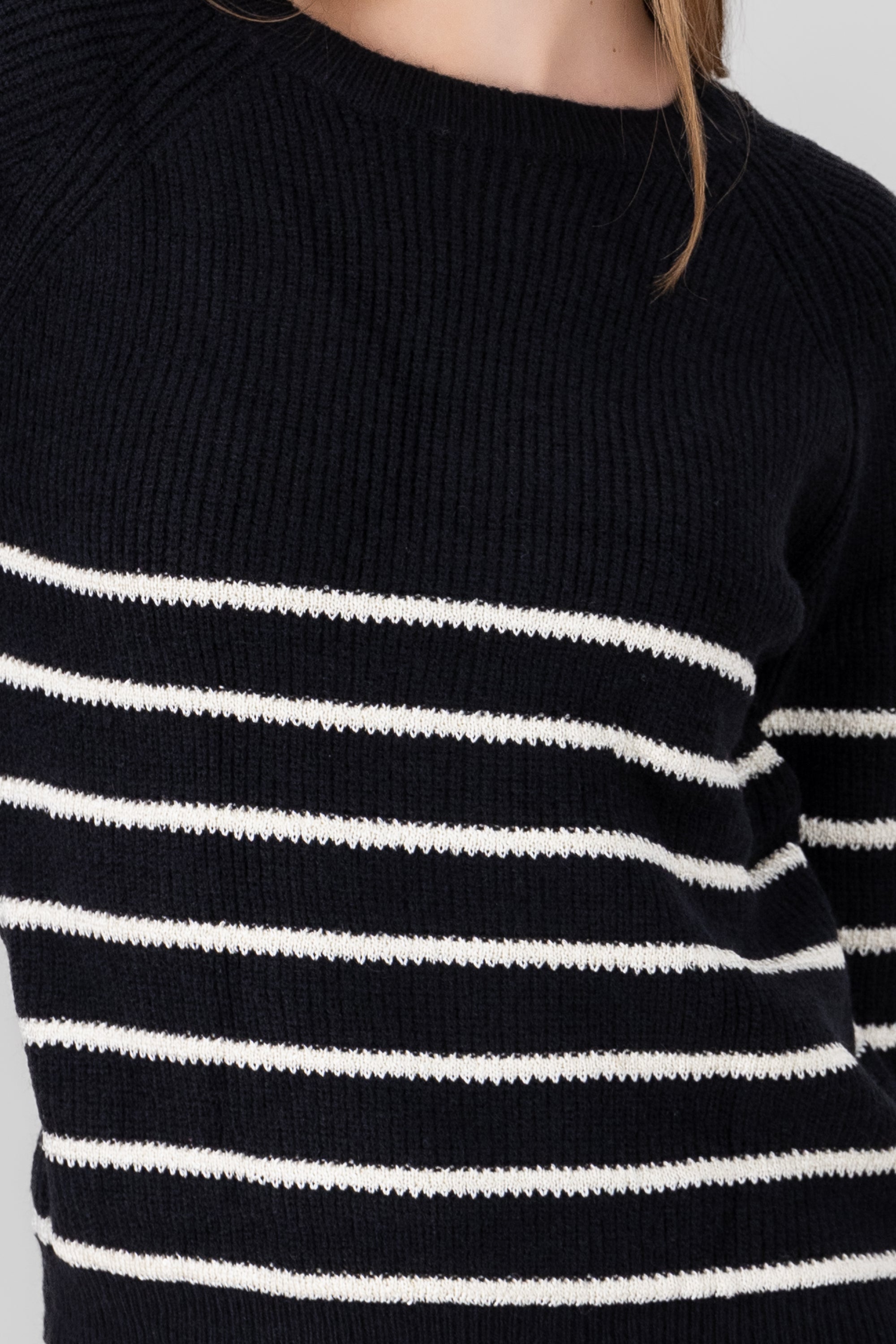 Striped Sweater with sparkles BLACK COMBO