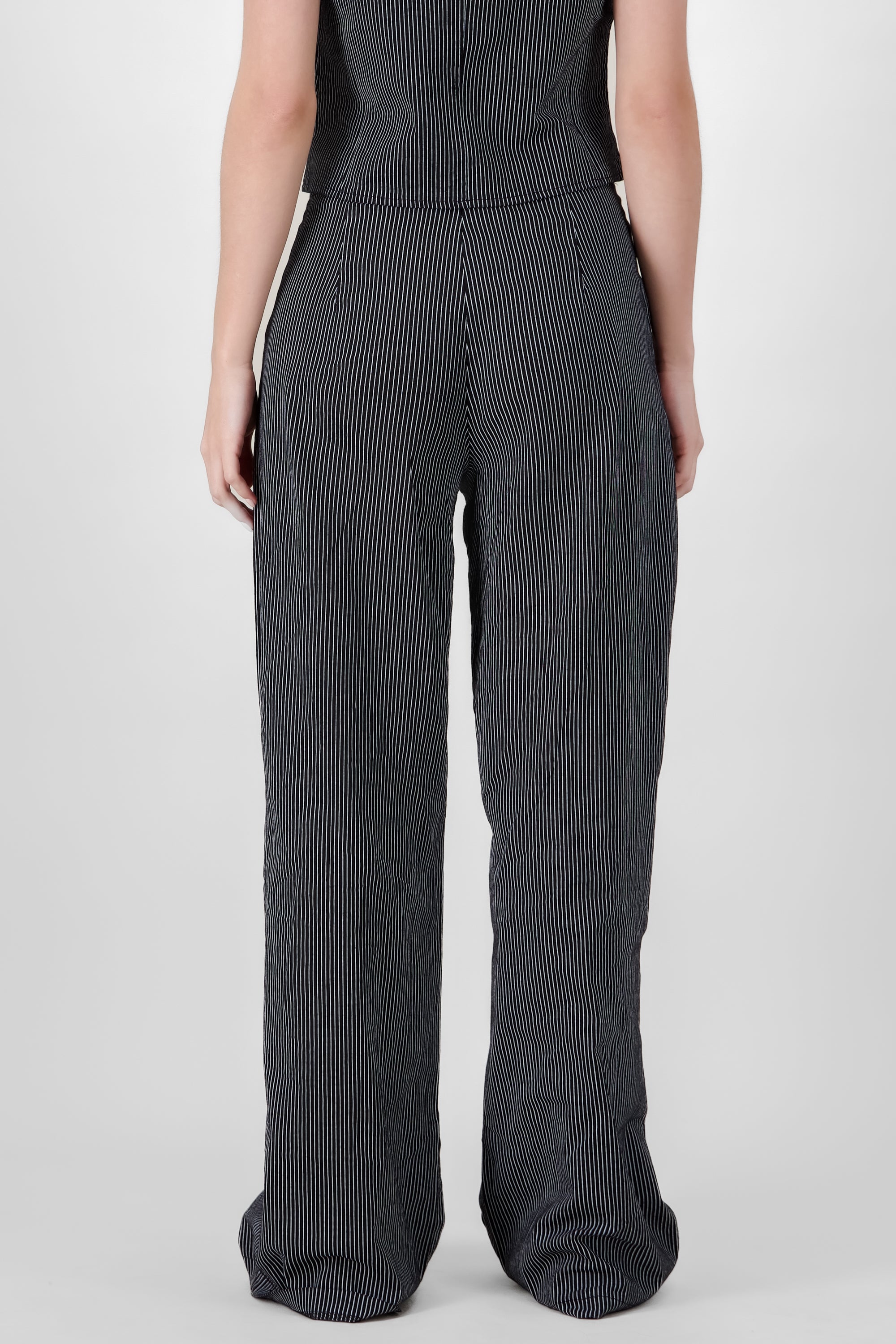 Pinstripe Tailored Pants BLACK