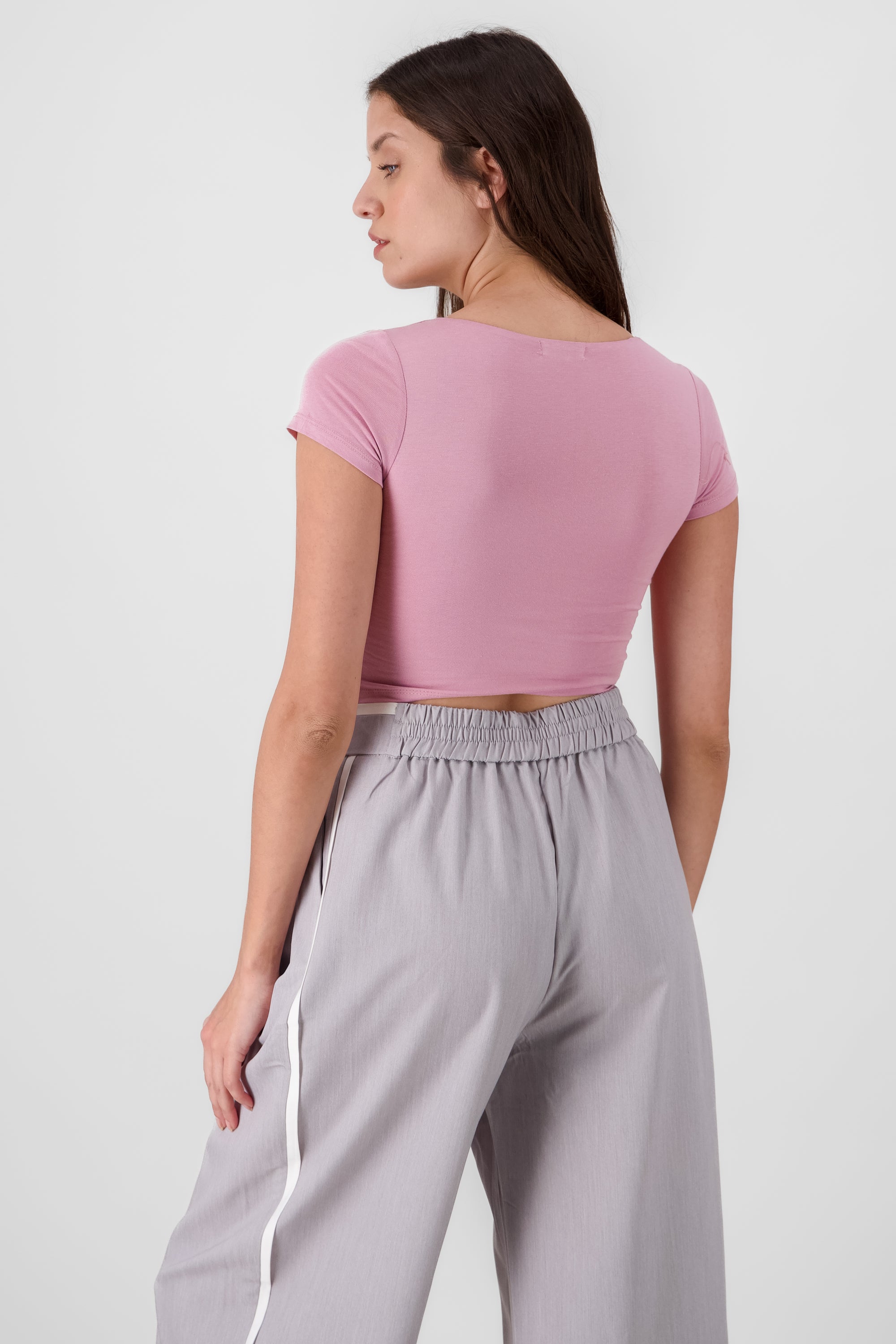 Solid Squere Neck Top MAUVE