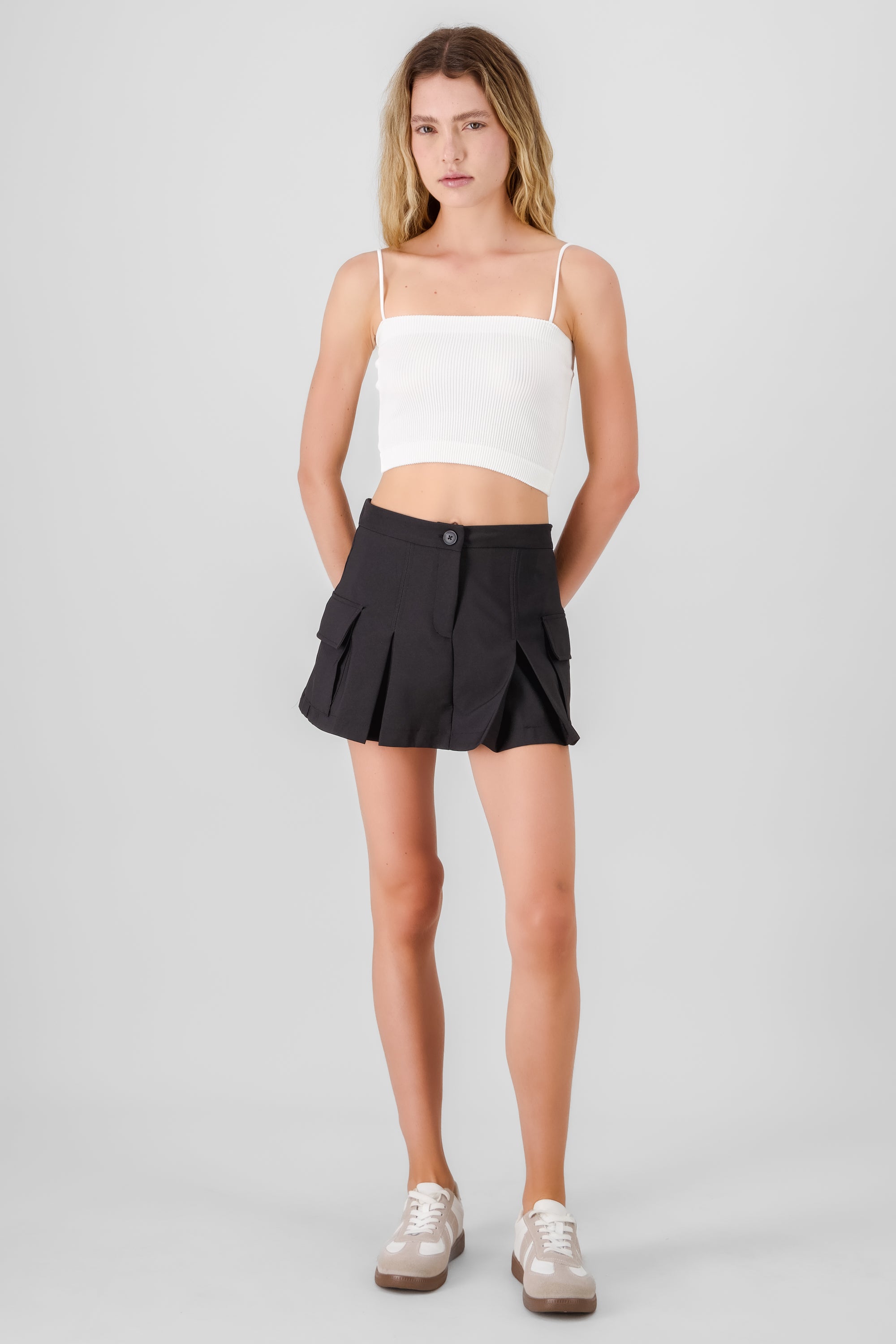 Pleated Mini Skort BLACK