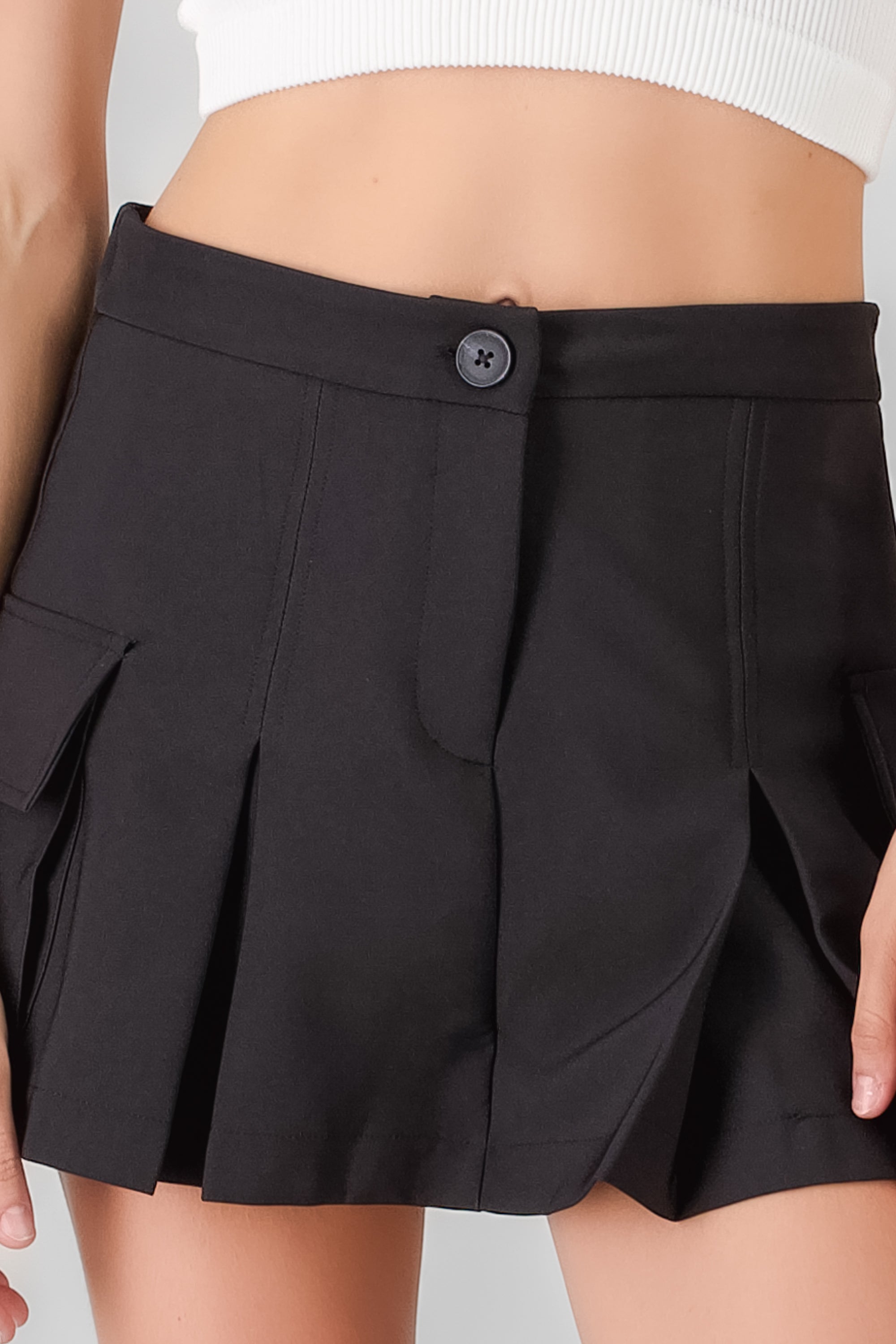 Pleated Mini Skort BLACK