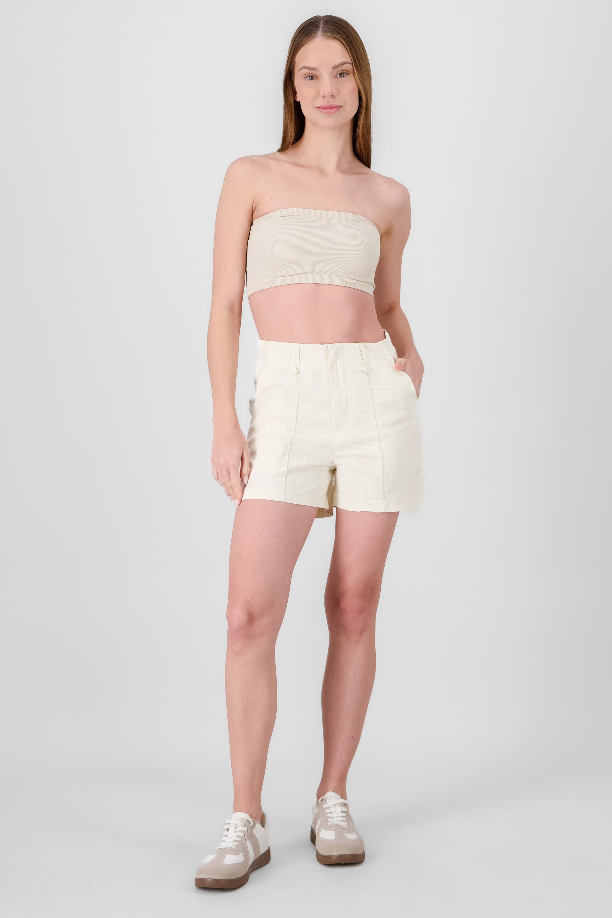 Solid Linen Shorts BEIGE