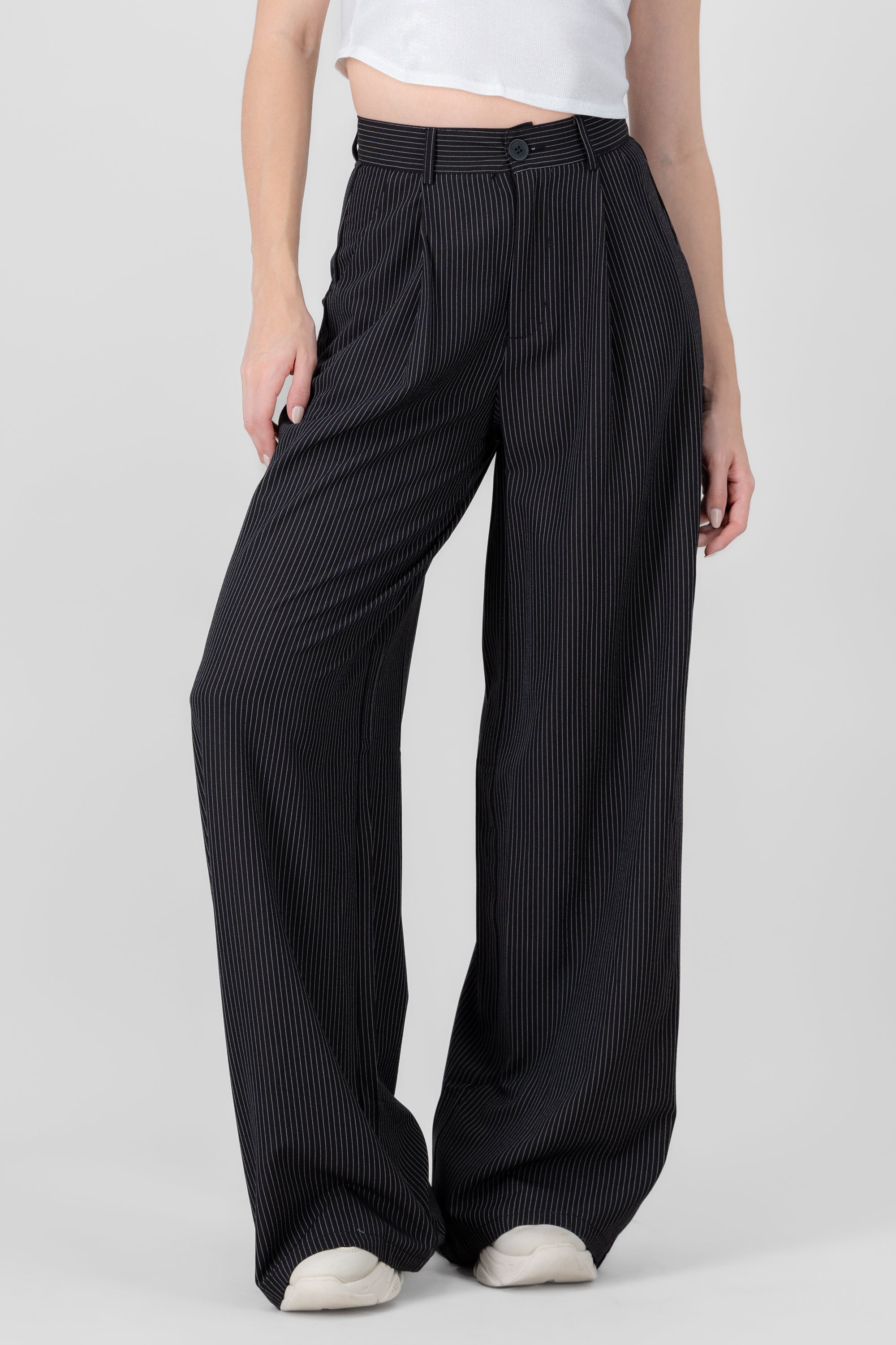 Striped Detail Tailored Pants BLACK COMBO