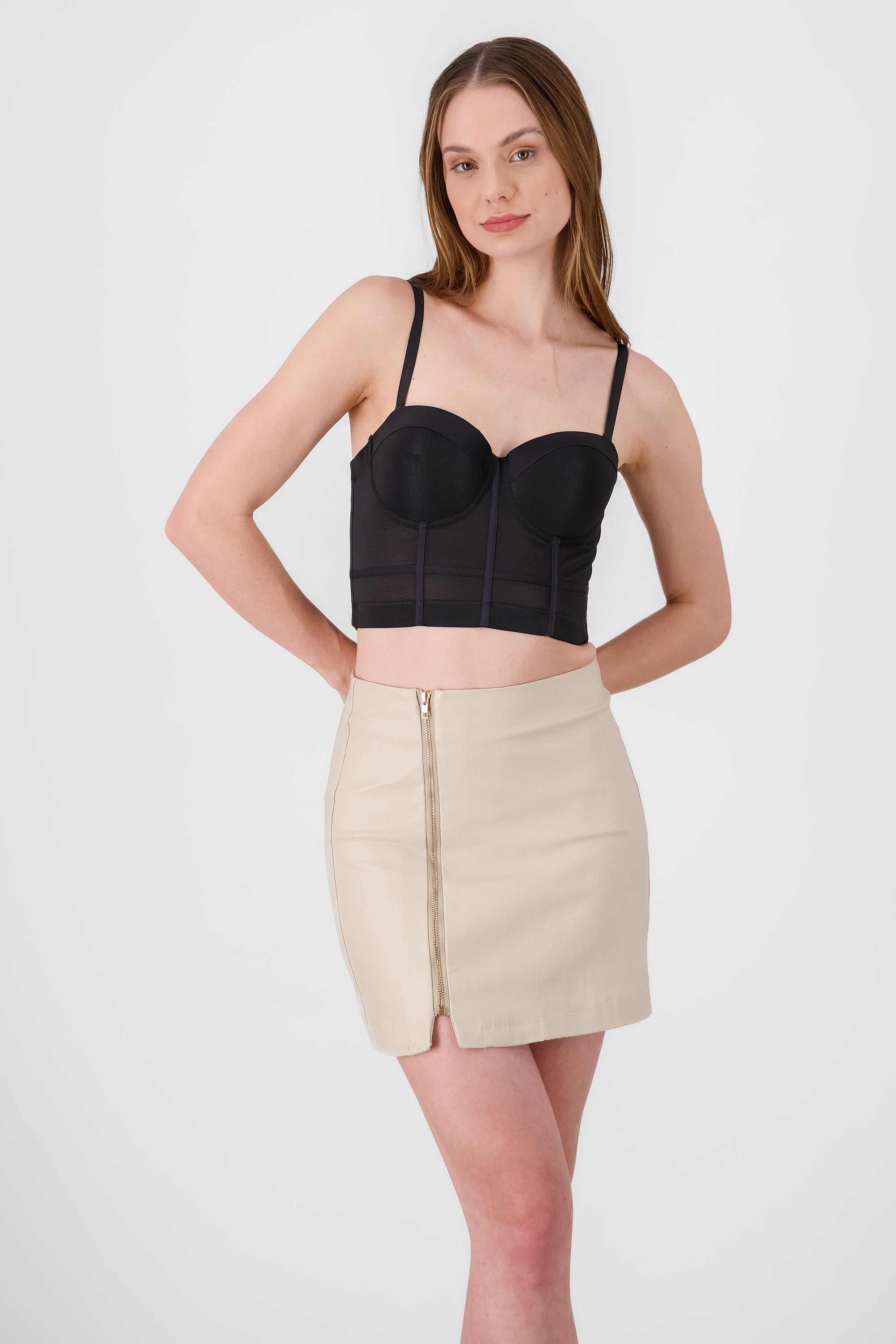 Corset Top with Cup Detail BLACK