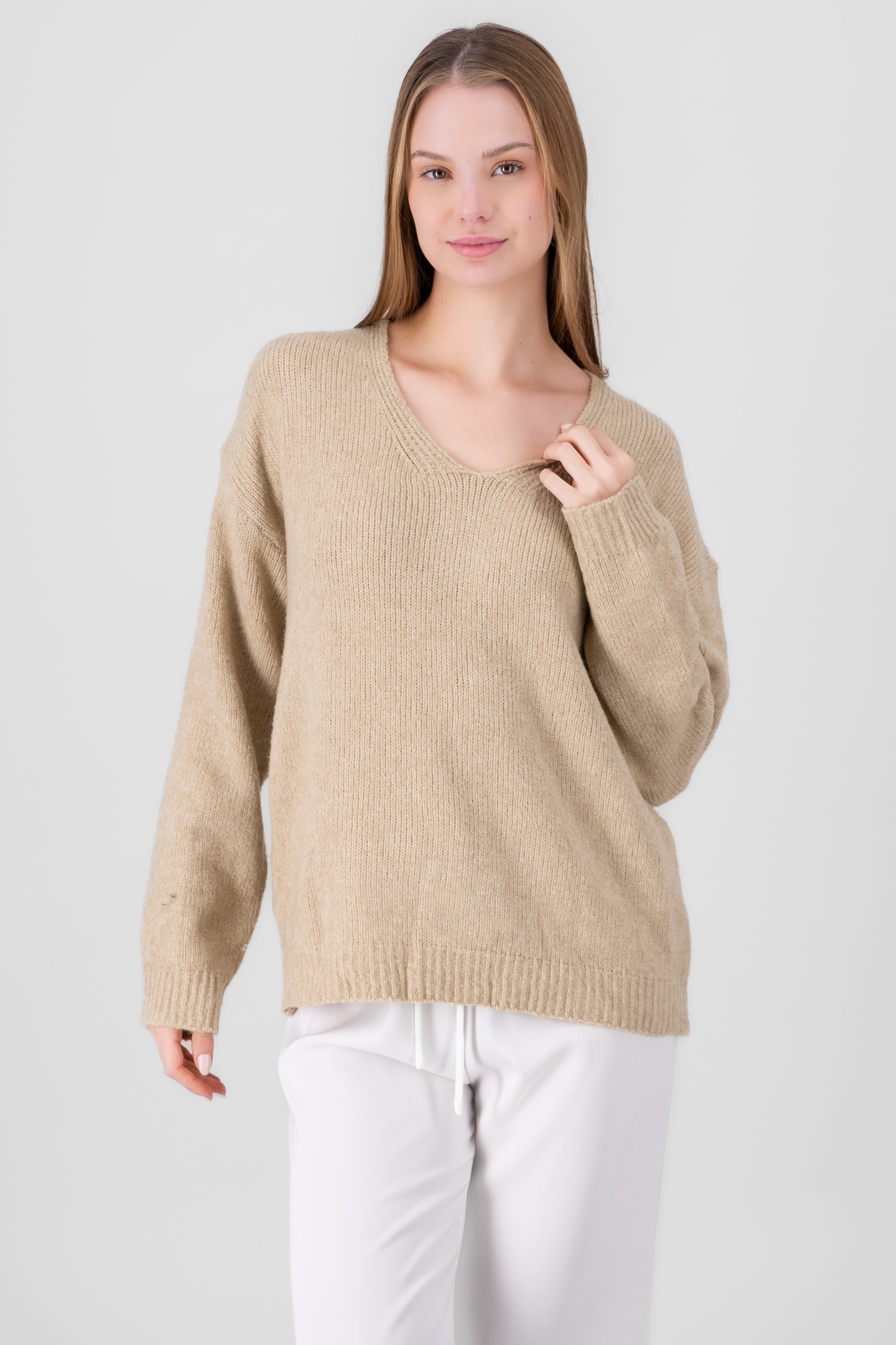 Oversized Knit Sweater BEIGE