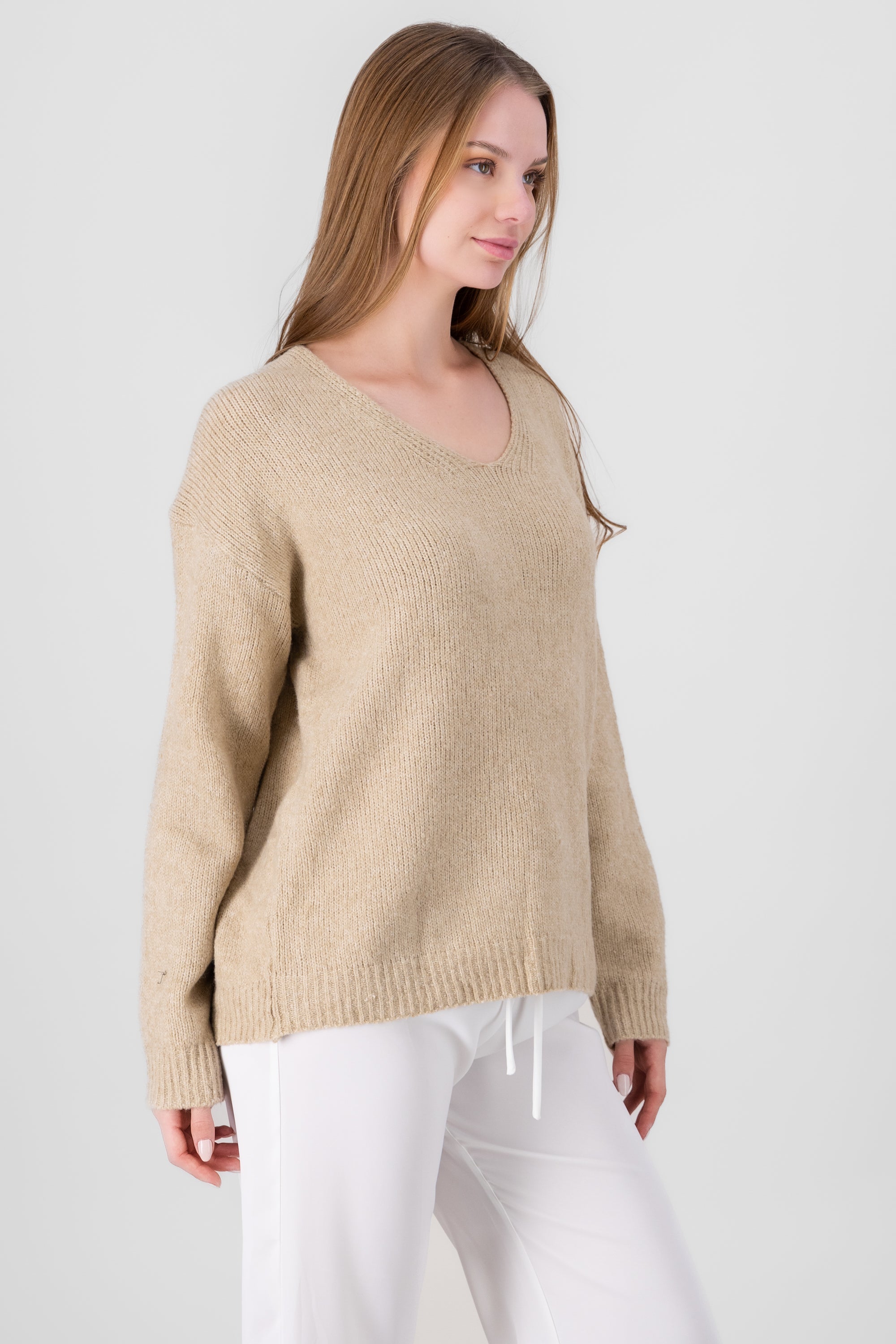 Oversized Knit Sweater BEIGE