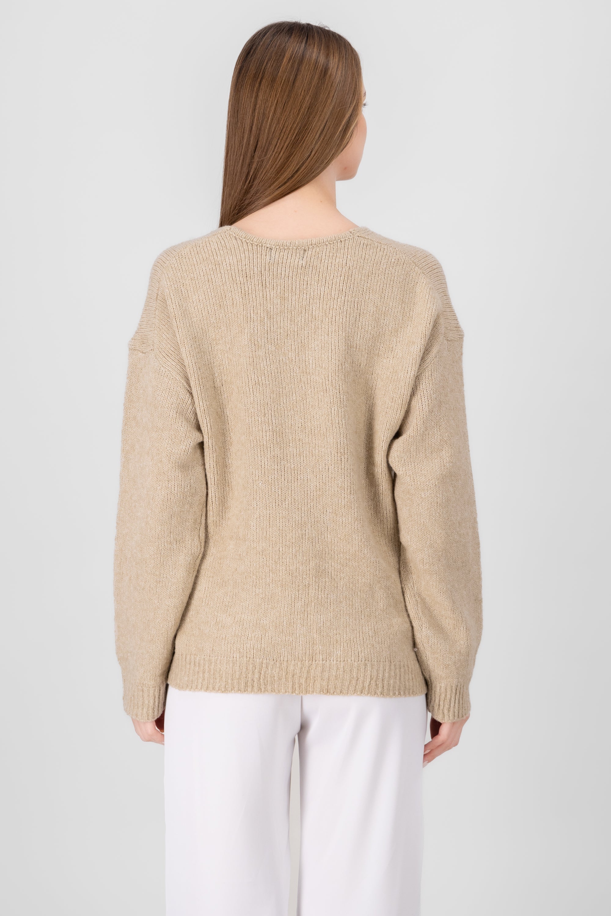 Oversized Knit Sweater BEIGE