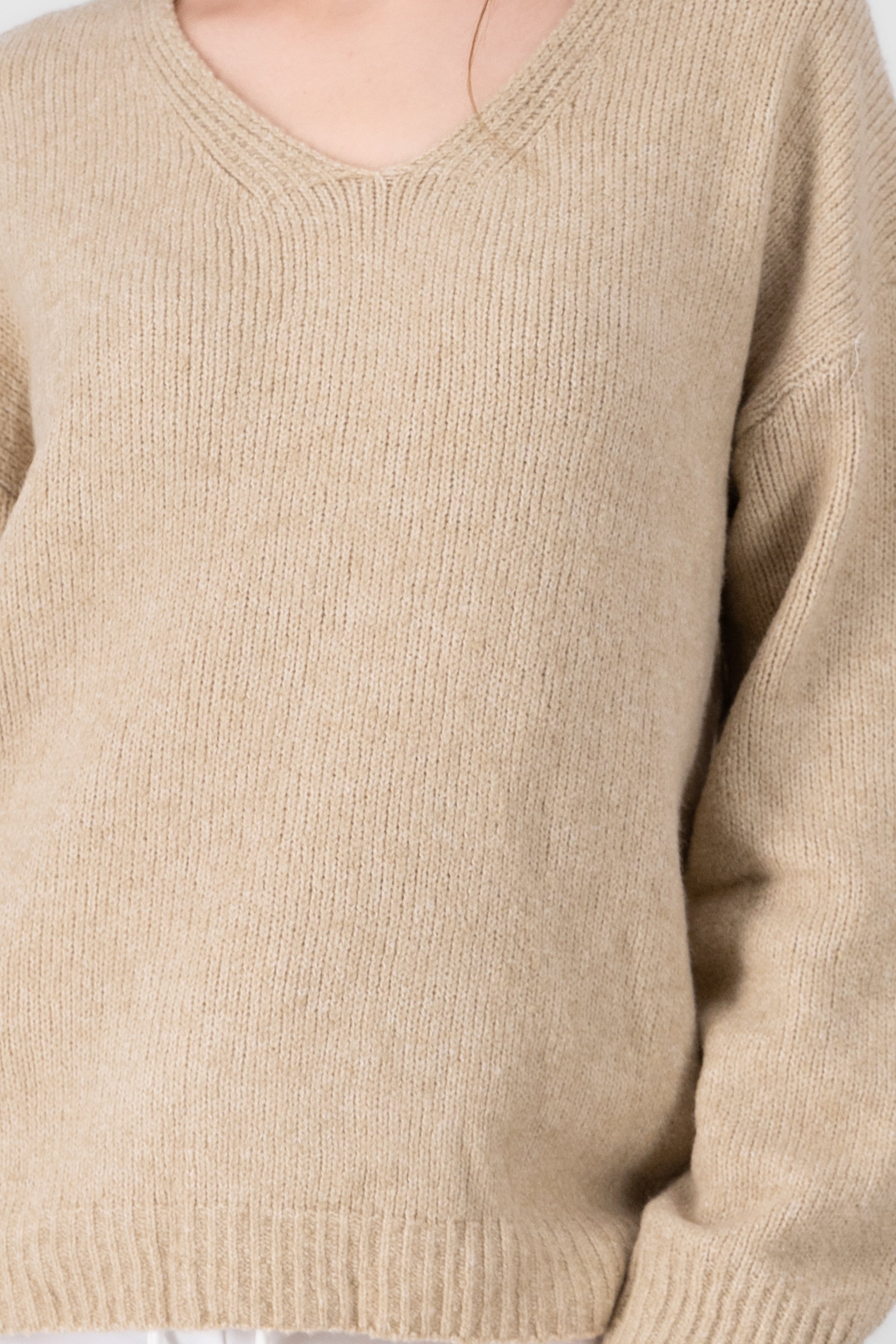 Oversized Knit Sweater BEIGE