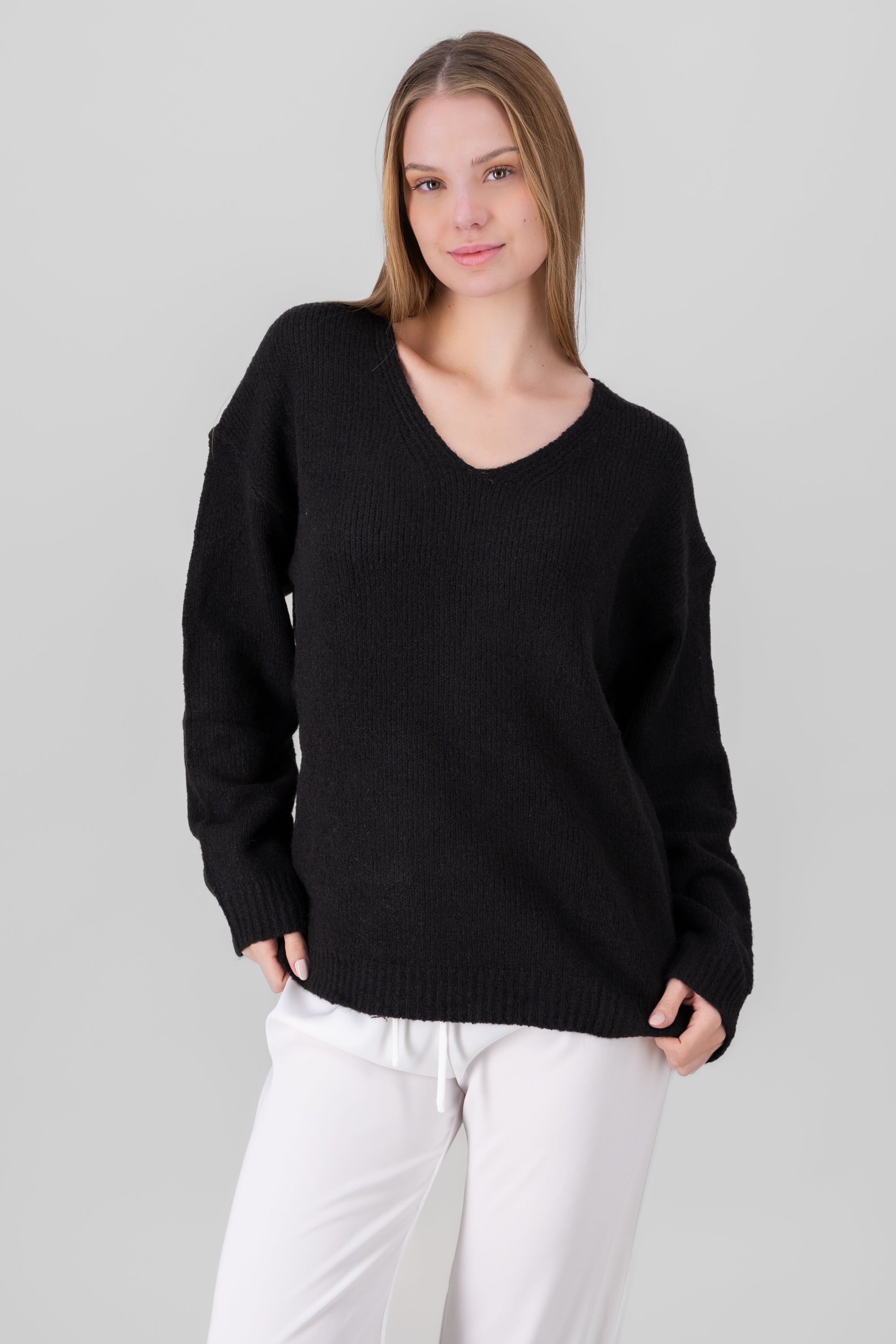 Oversized Knit Sweater BLACK