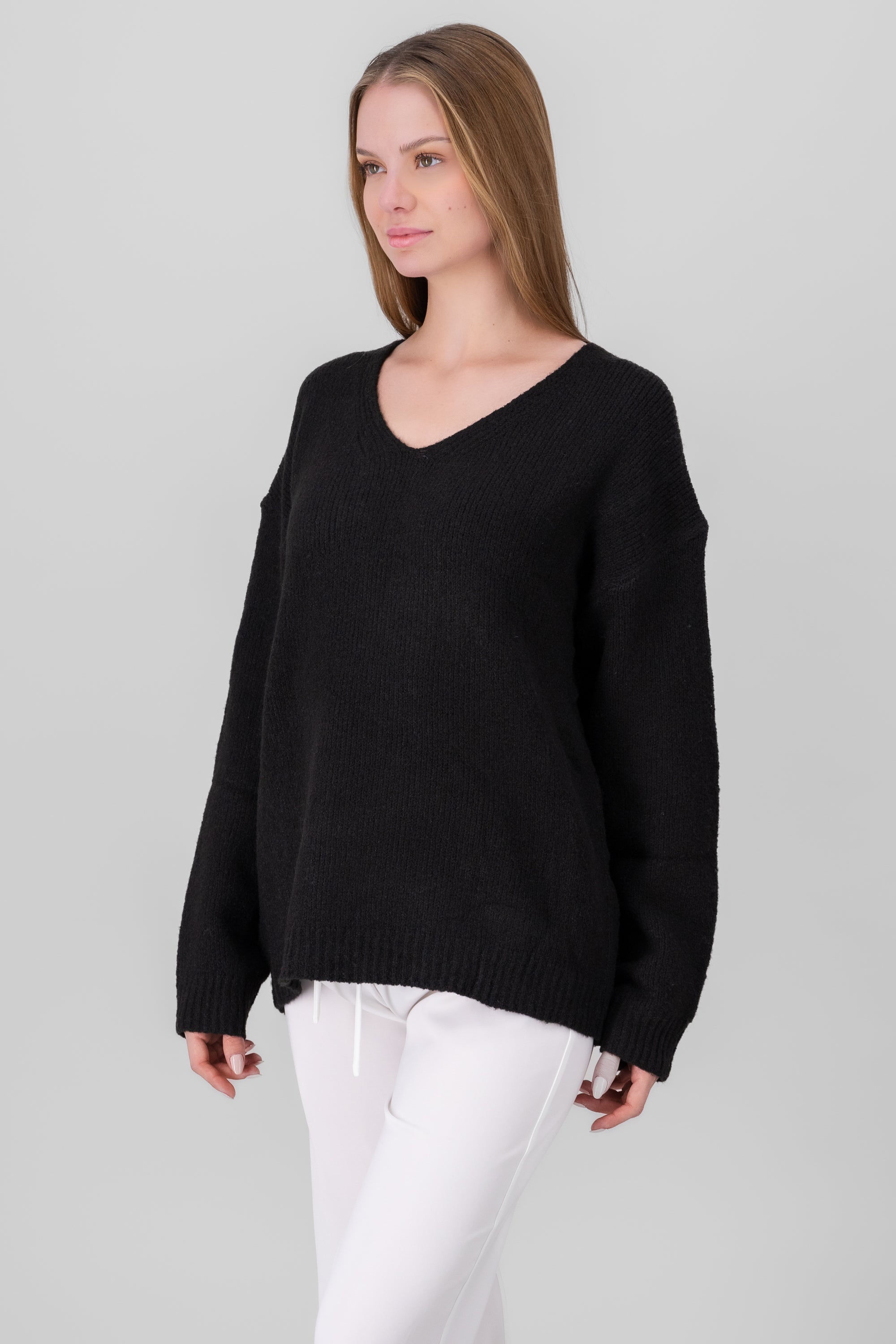 Oversized Knit Sweater BLACK