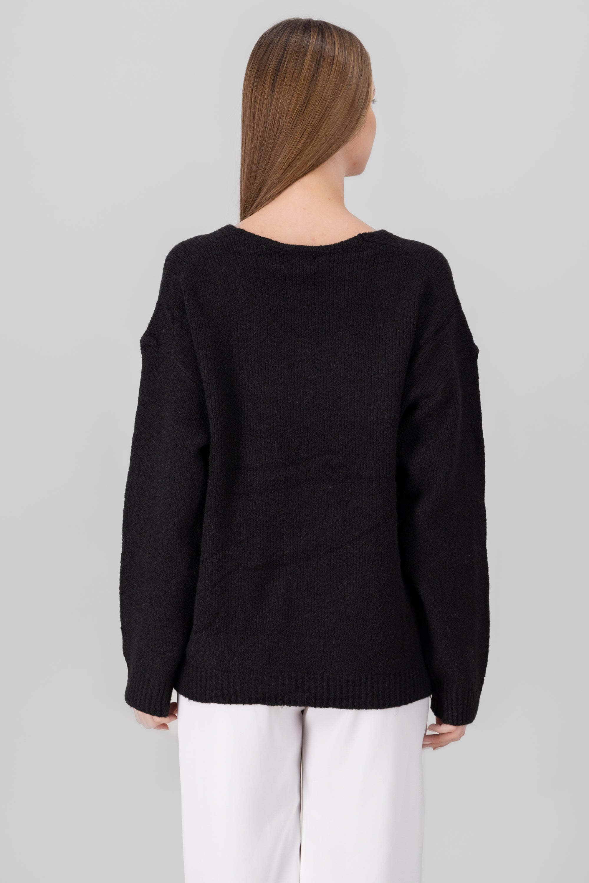 Oversized Knit Sweater BLACK