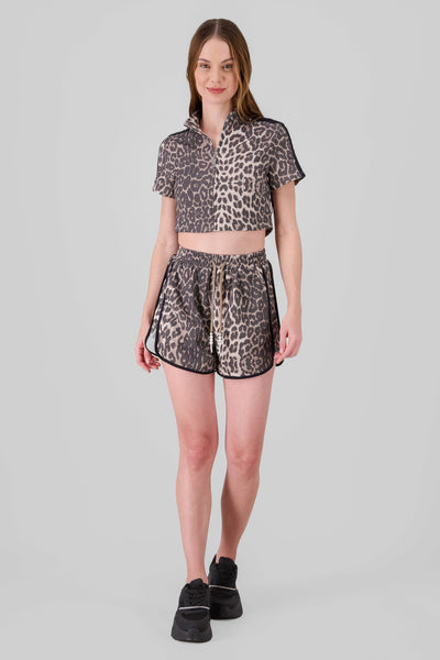 Animal Print Shorts BROWN COMBO