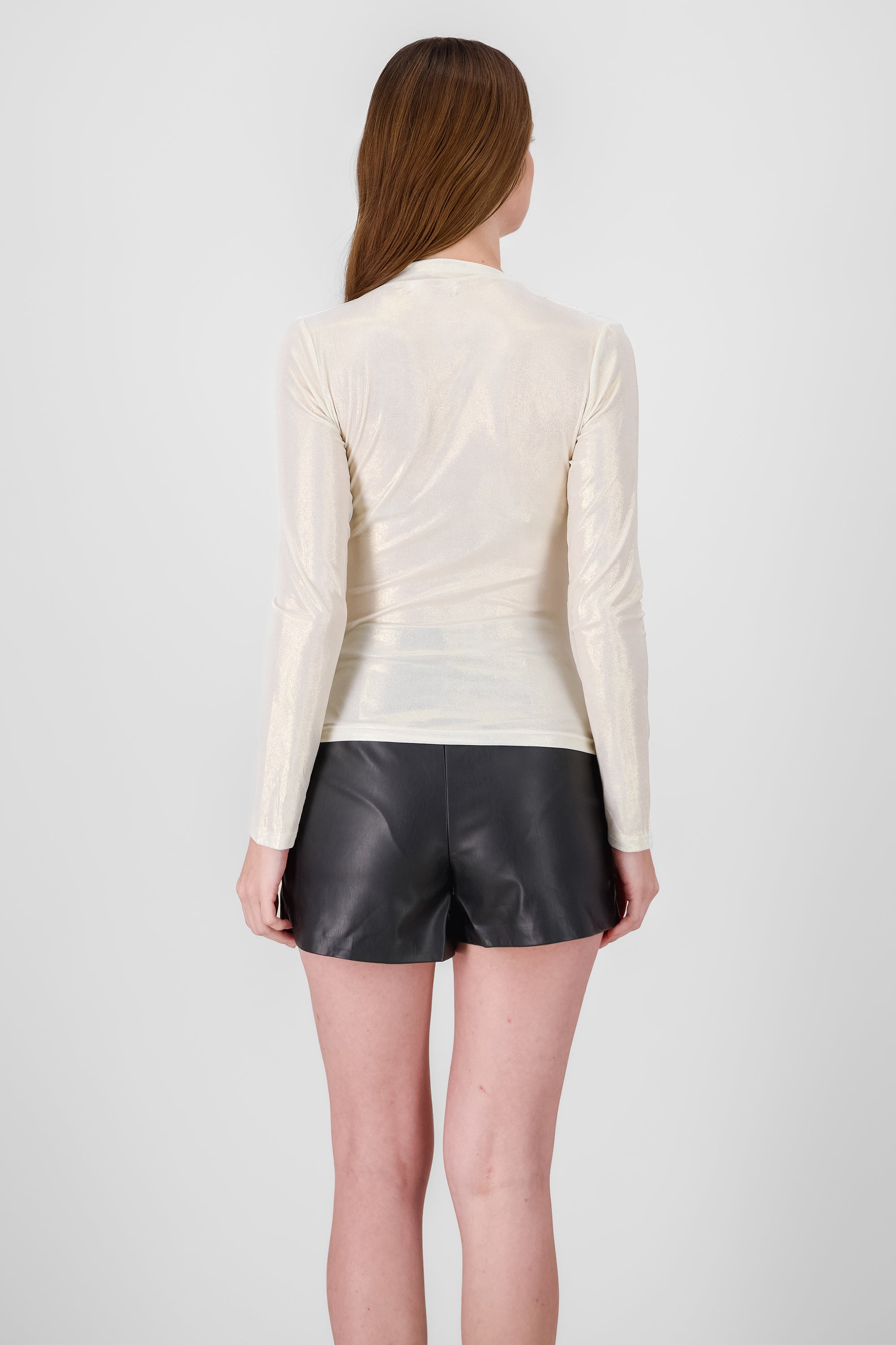 Metallic Long Sleeve Blouse IVORY