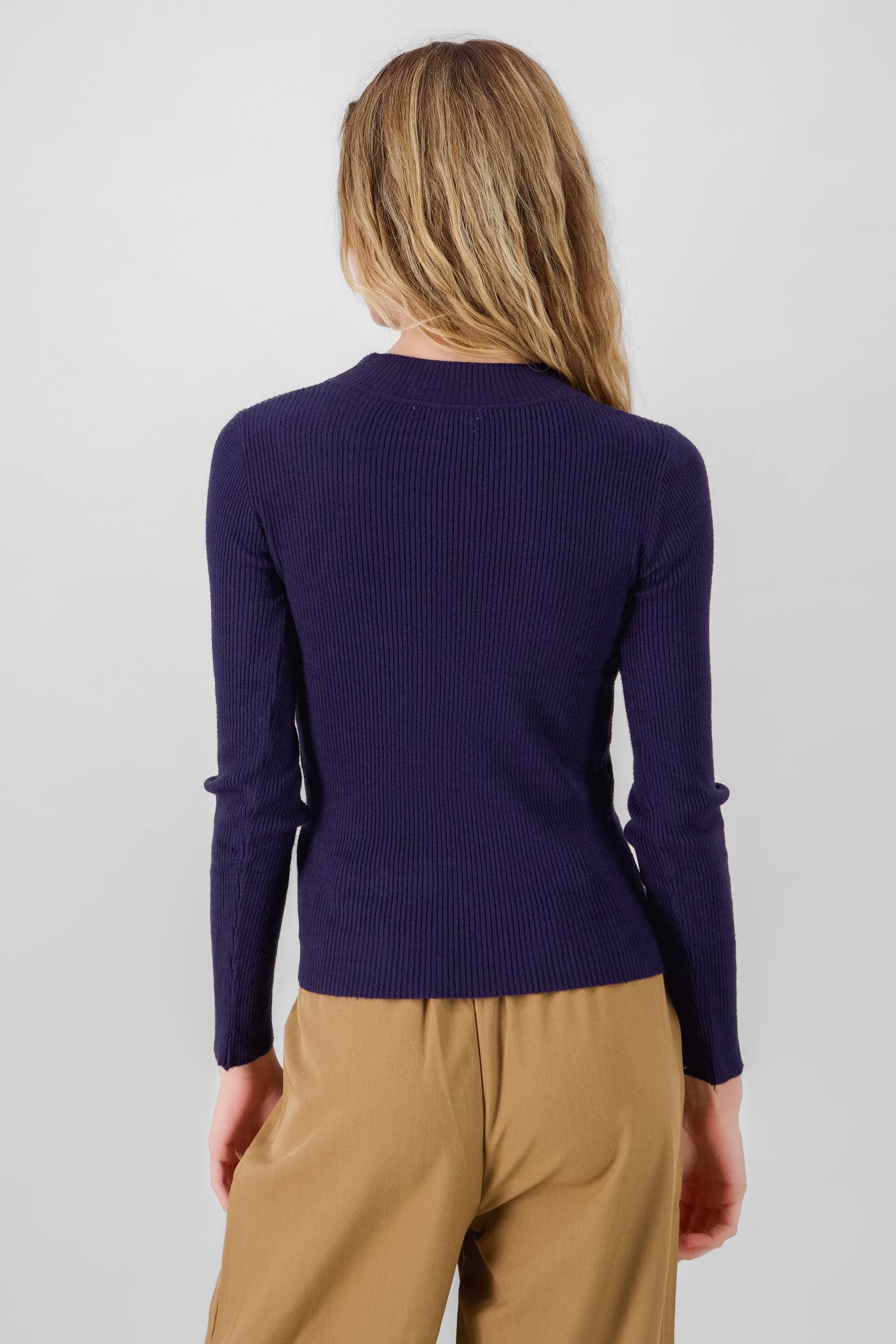 Button Detail Sweater NAVY