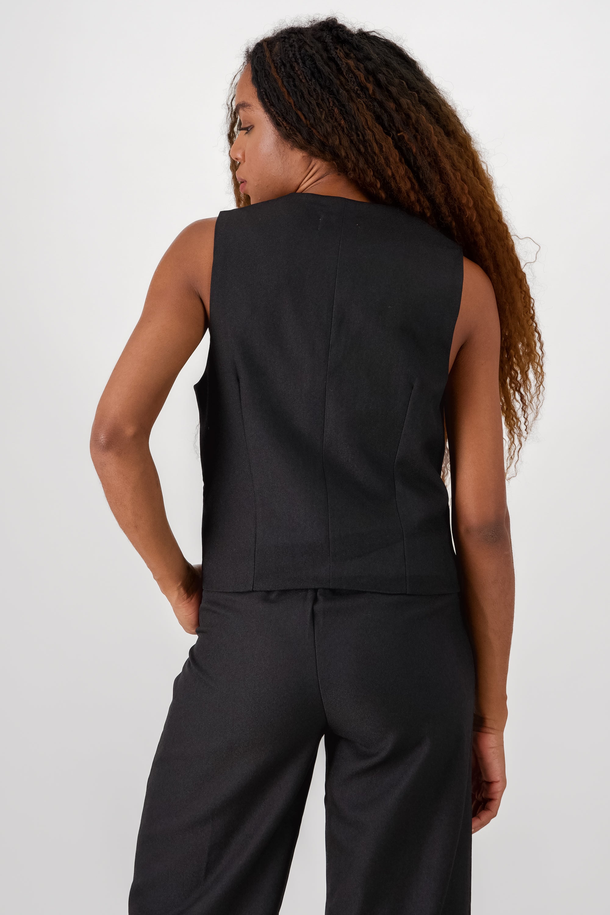 V Neck Vest BLACK