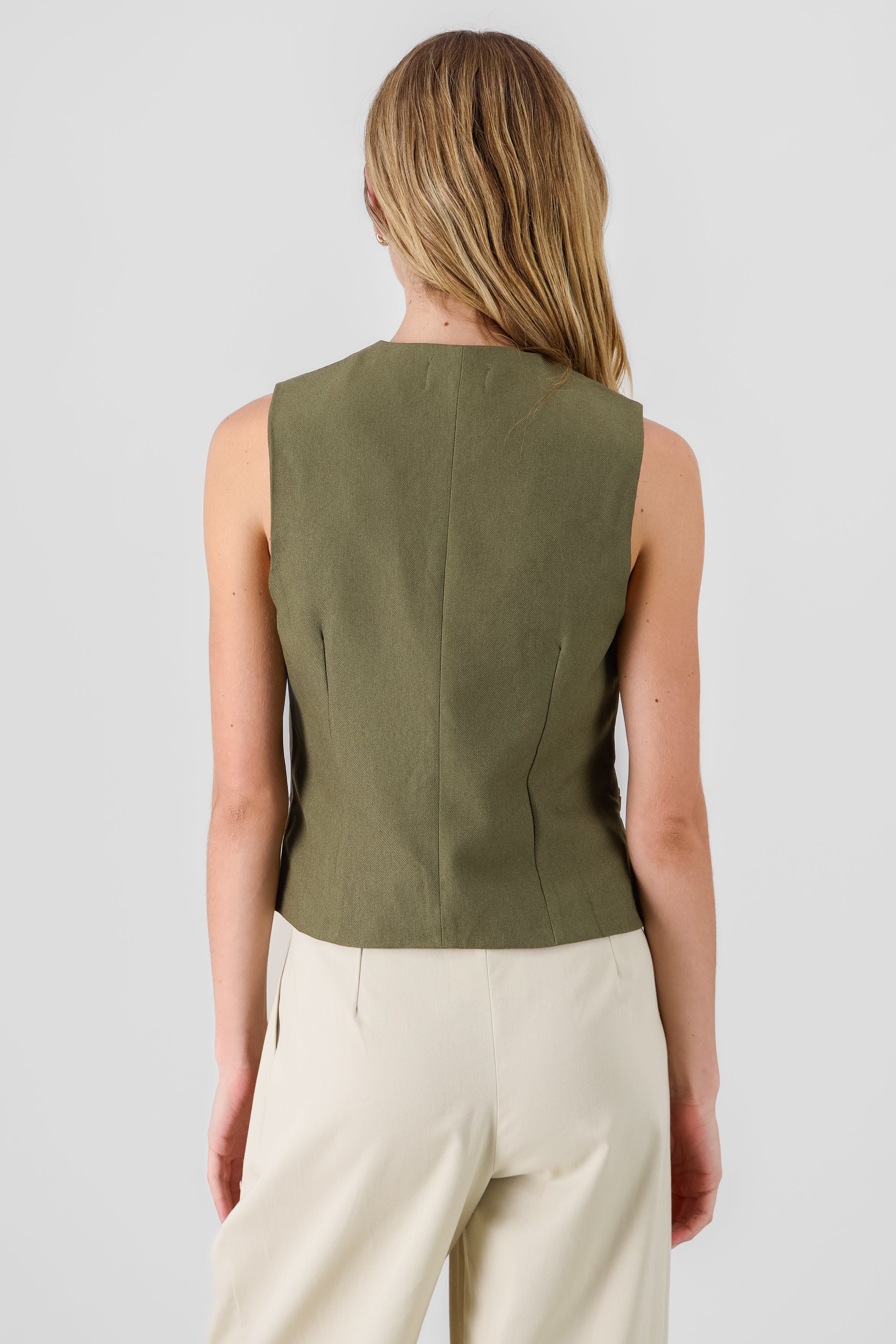 V Neck Vest OLIVE