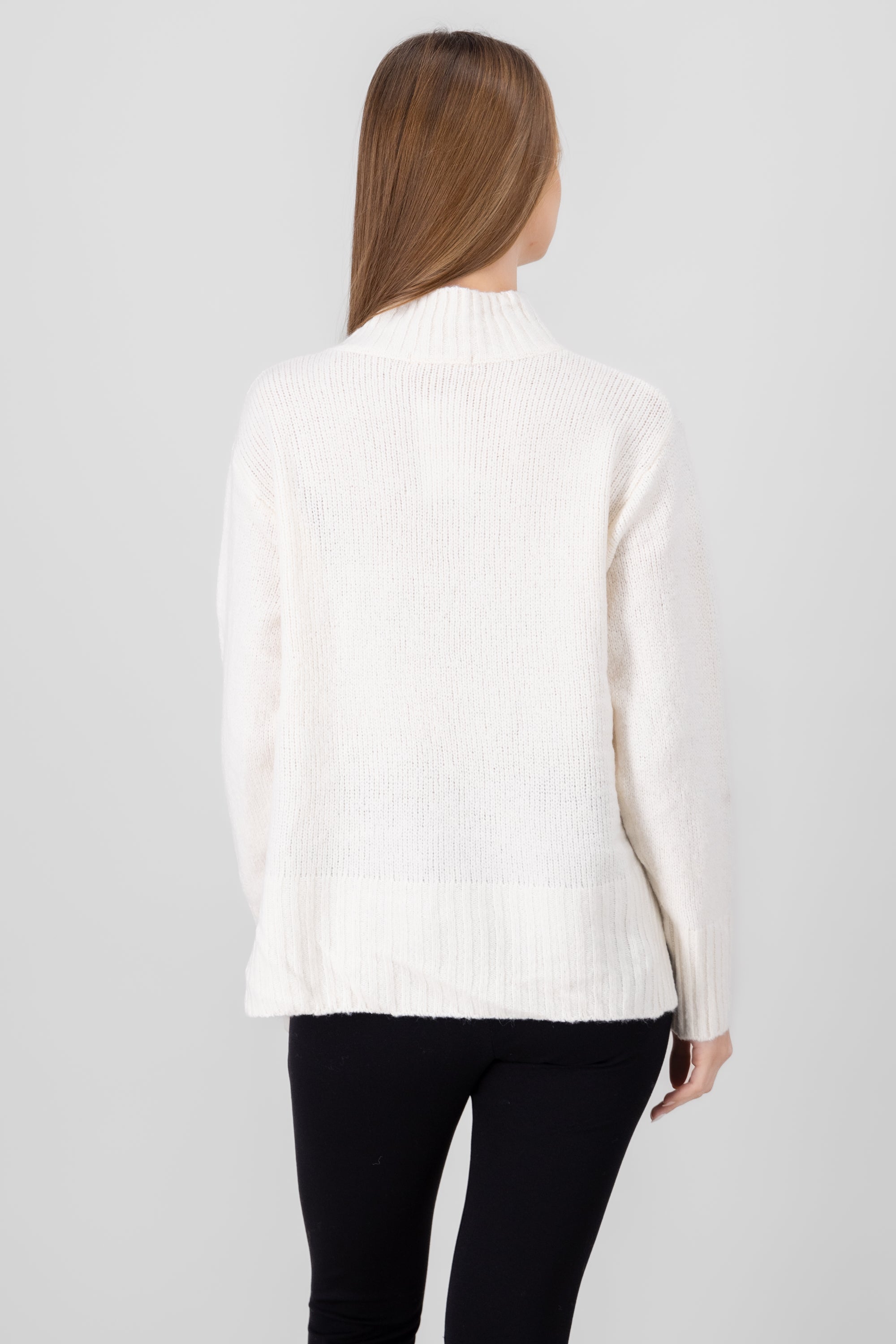 Solid Knit Sweater WHITE