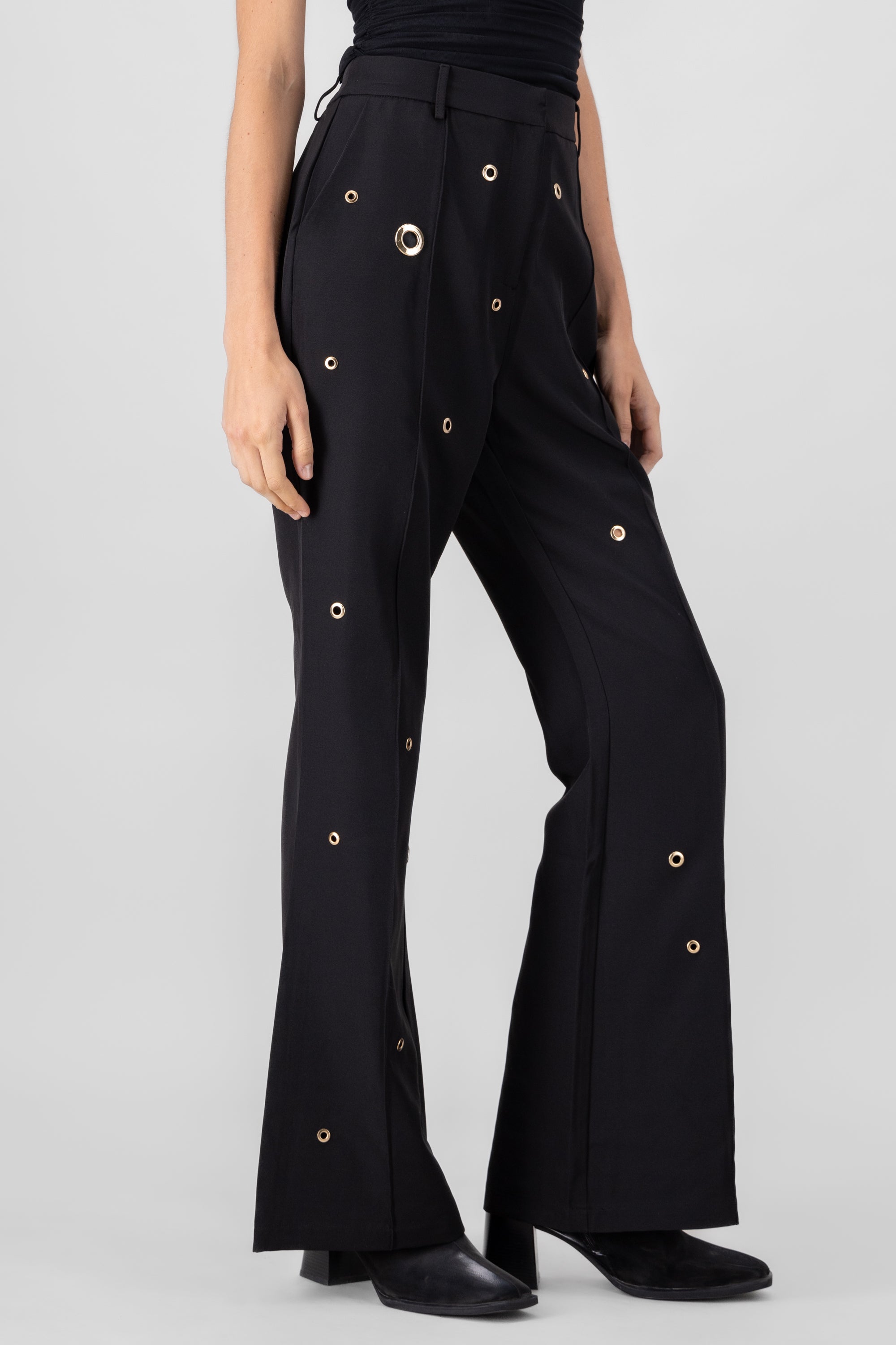 Ring Detail Pants BLACK