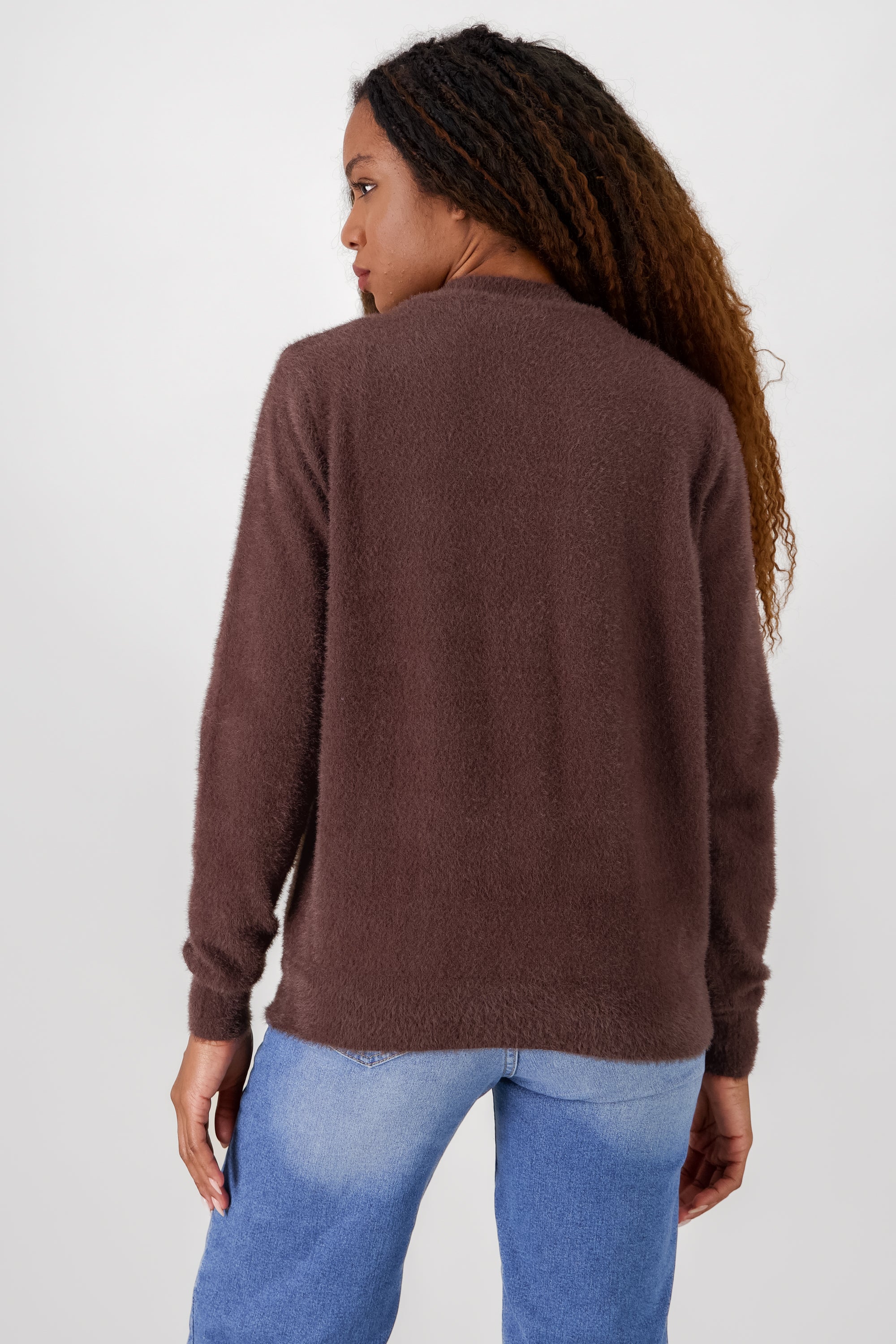 Soft Long Sleeve Sweater BROWN