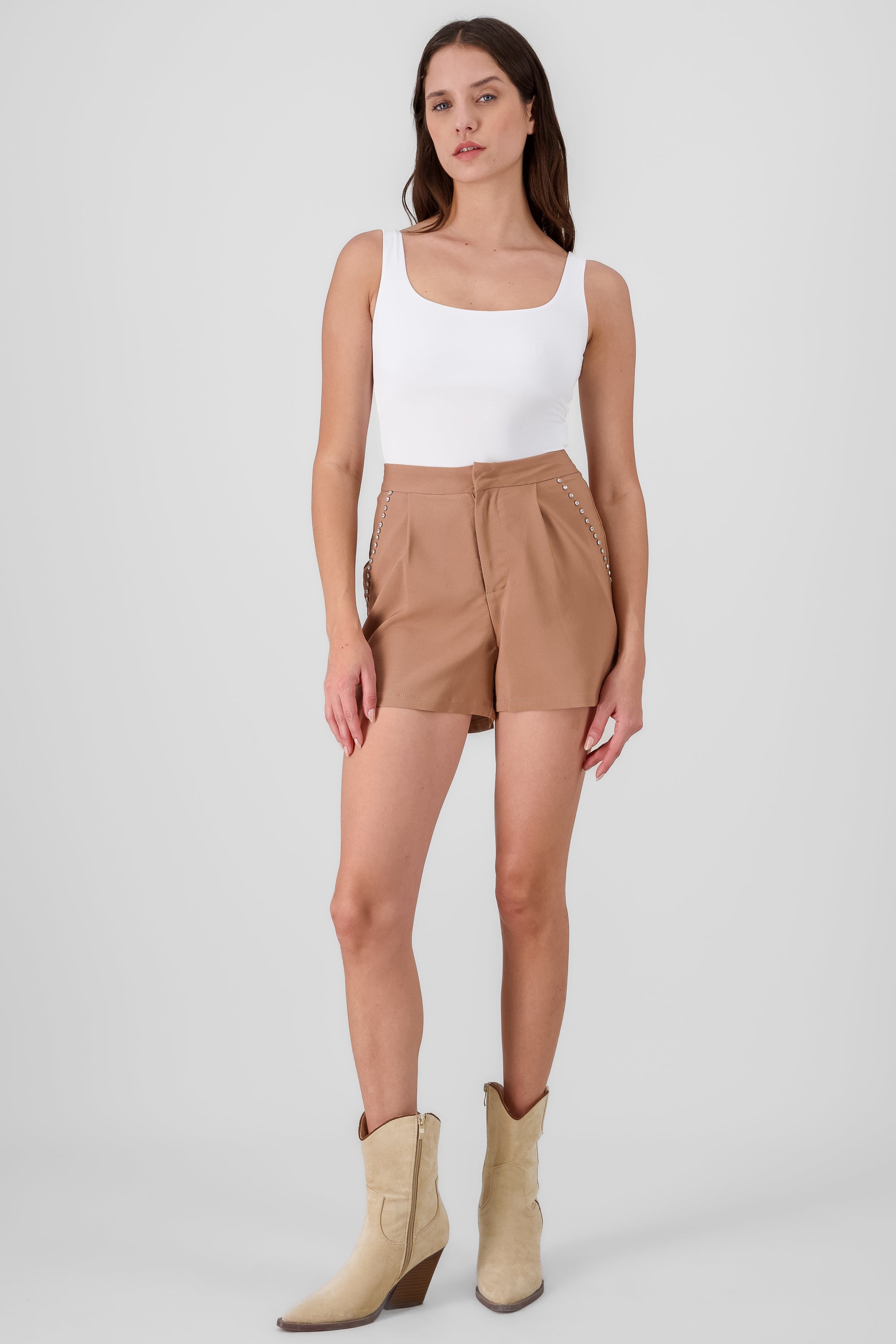 Detail Glitter Short KHAKI