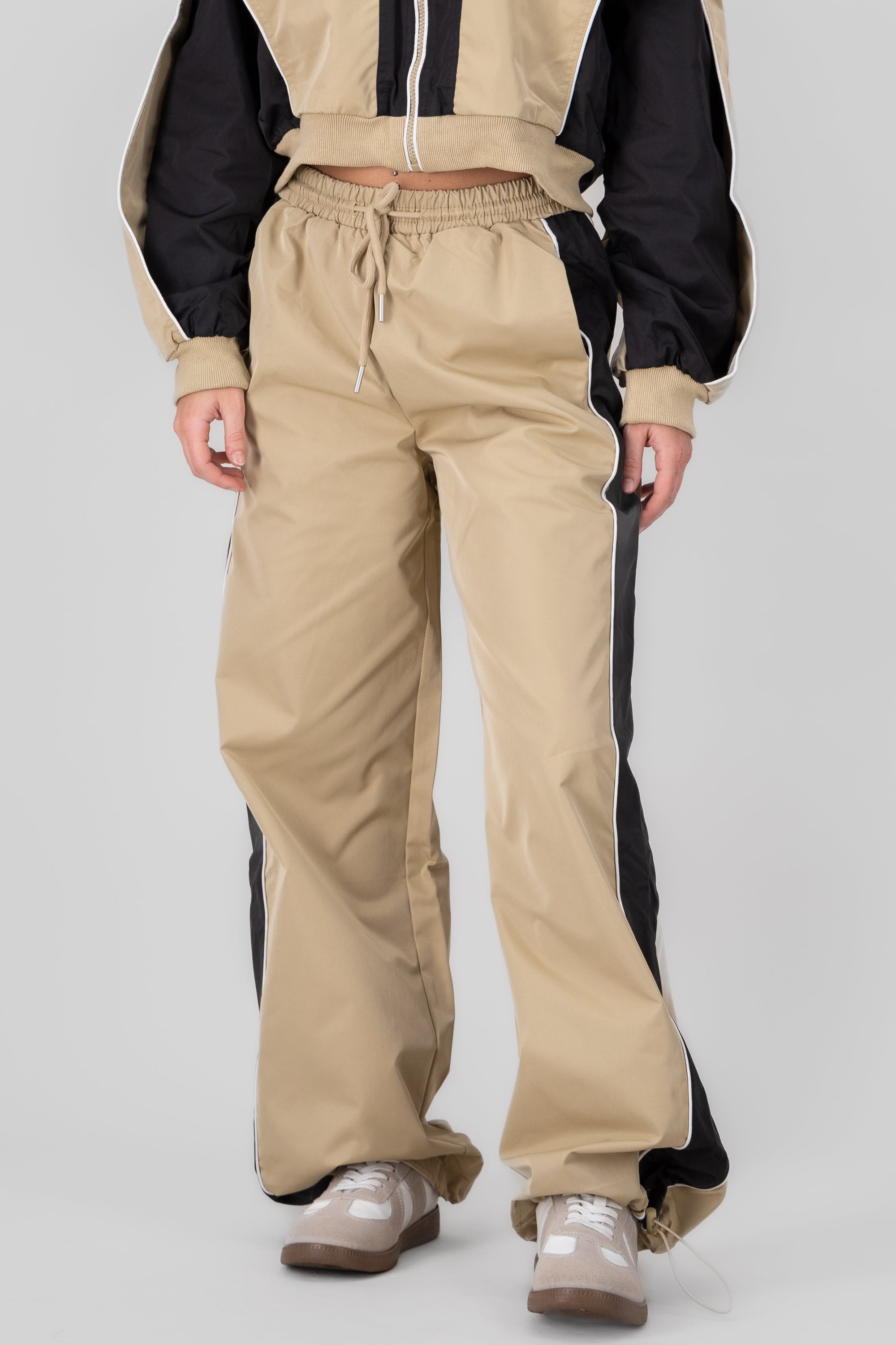 Contrast Detail Pants BEIGE