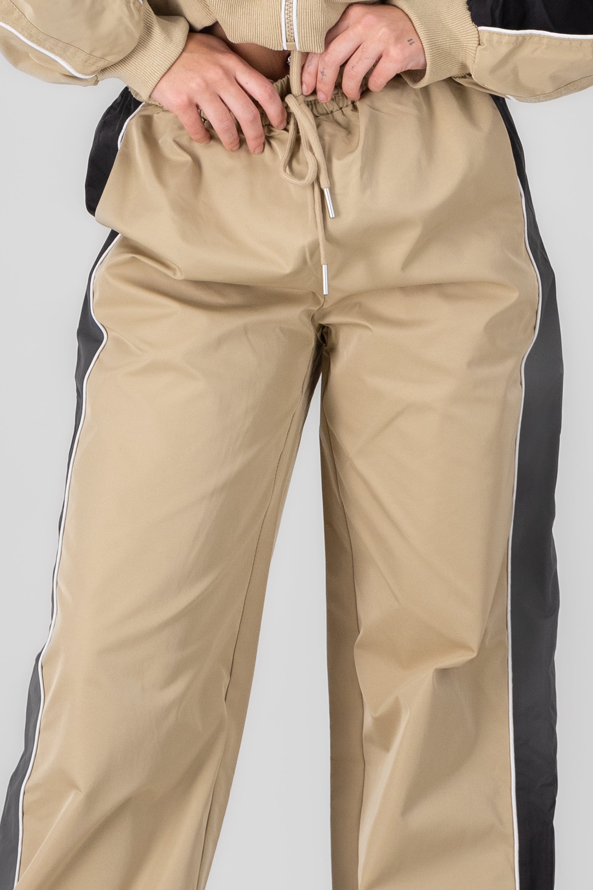 Contrast Detail Pants BEIGE