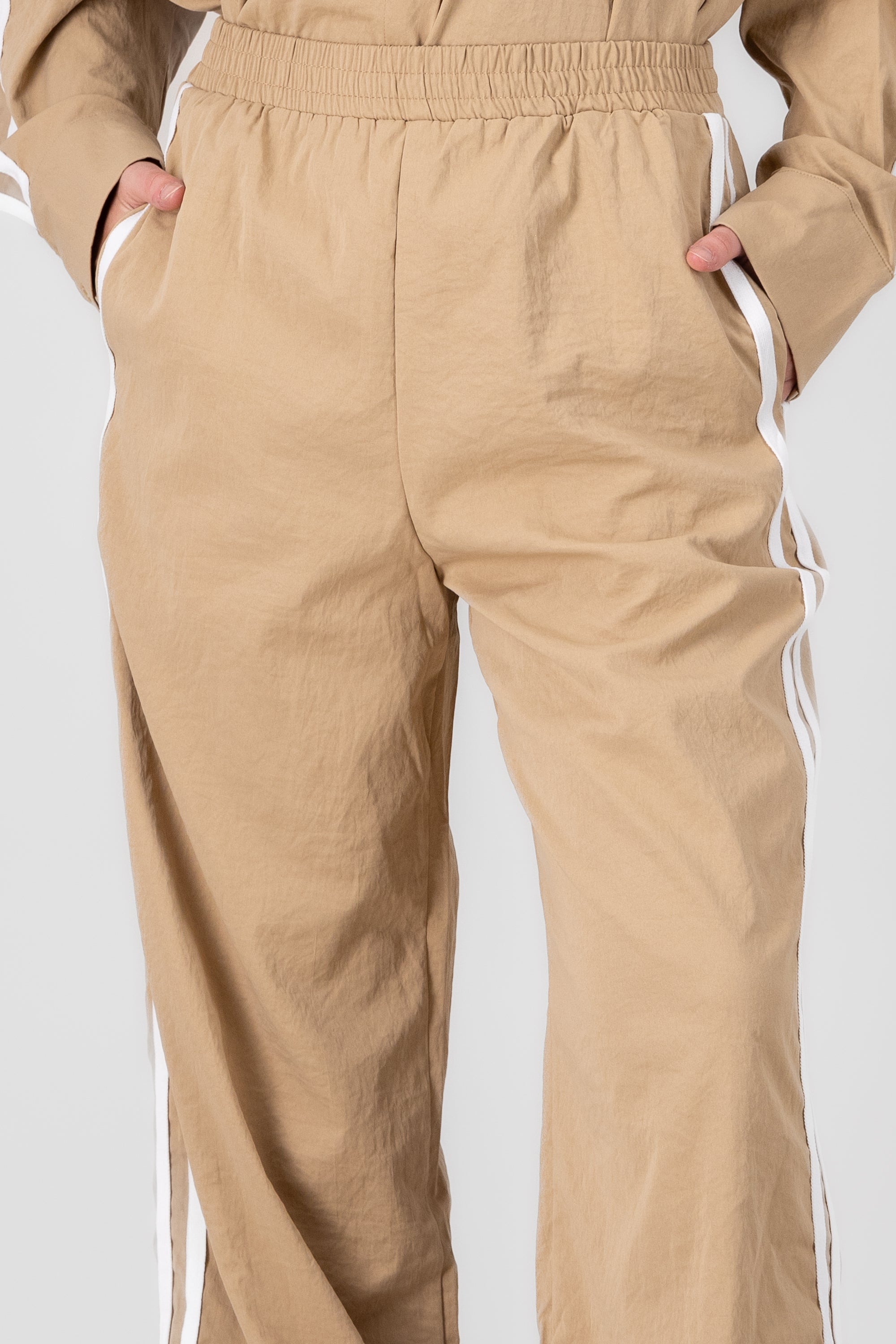 Striped Detail Pants CAMEL