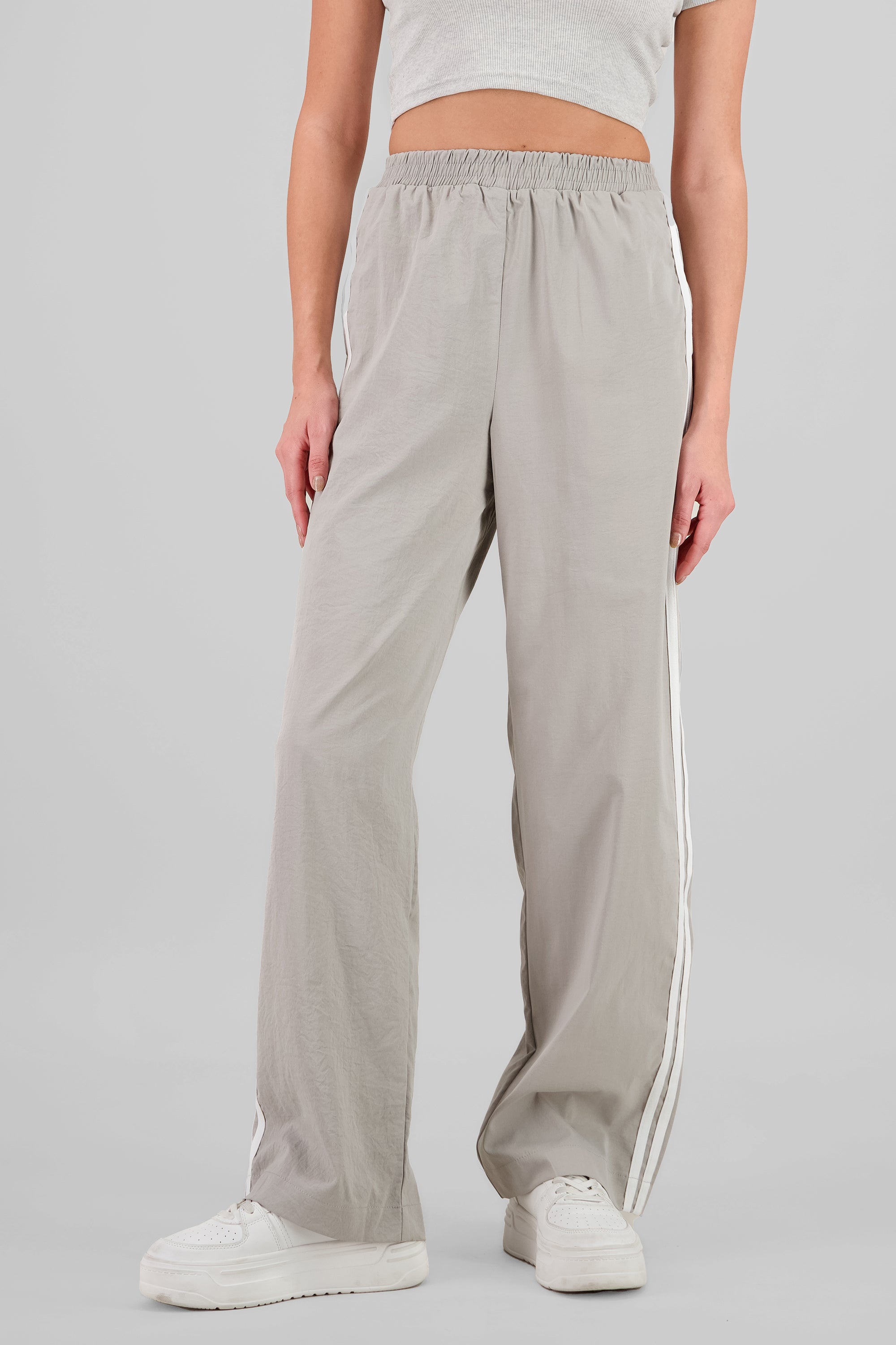 Striped Detail Pants LIGHT GRAY